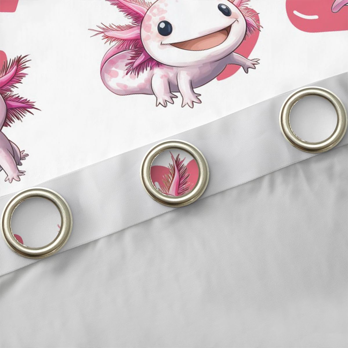 Homemissing Simpatiche tende Axolotl per camera da letto e soggiorno con stampa amante del cuore oscuranti, tende oscuranti con salamandra, stile kawaii, oceano marino, tendaggi per finestre, 2