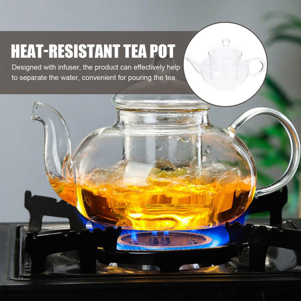 2 Pezzi Teiera in Vetro con Infusore, 250ml, Manico Anti-scottatura, Resistente al Freddo, Impugnatura Ergonomica, per Tisane e Tè, Uso Domestico e Ufficio