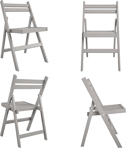 Miniatura 4 de COSCO XL Silla plegable con respaldo de listones de madera, paquete de 2, color gris