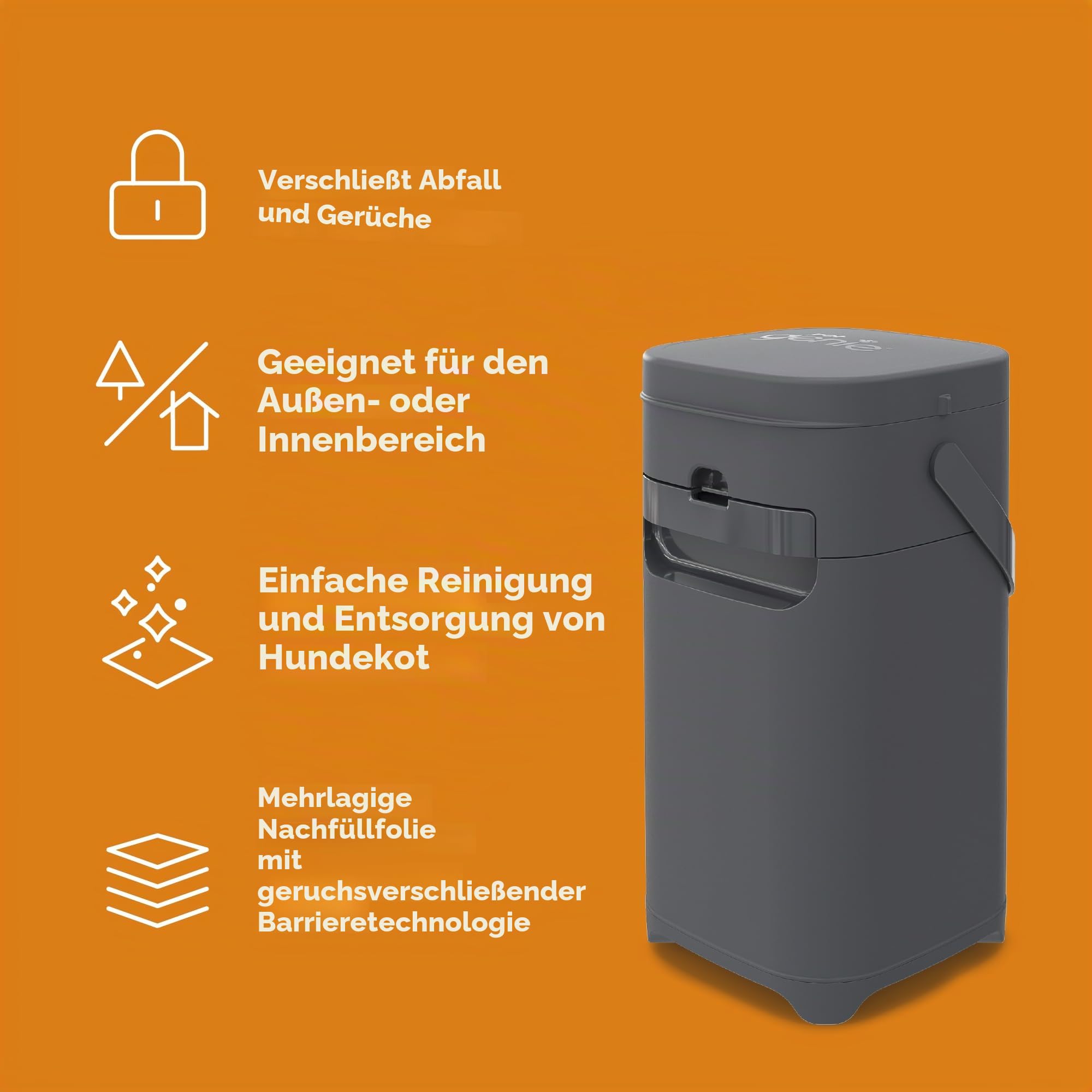 Pet Genie Eimer | Hundekot-Entsorgungssystem zur Geruchskontrolle | inkl. 1 quadratischem Nachfüllbeutel
