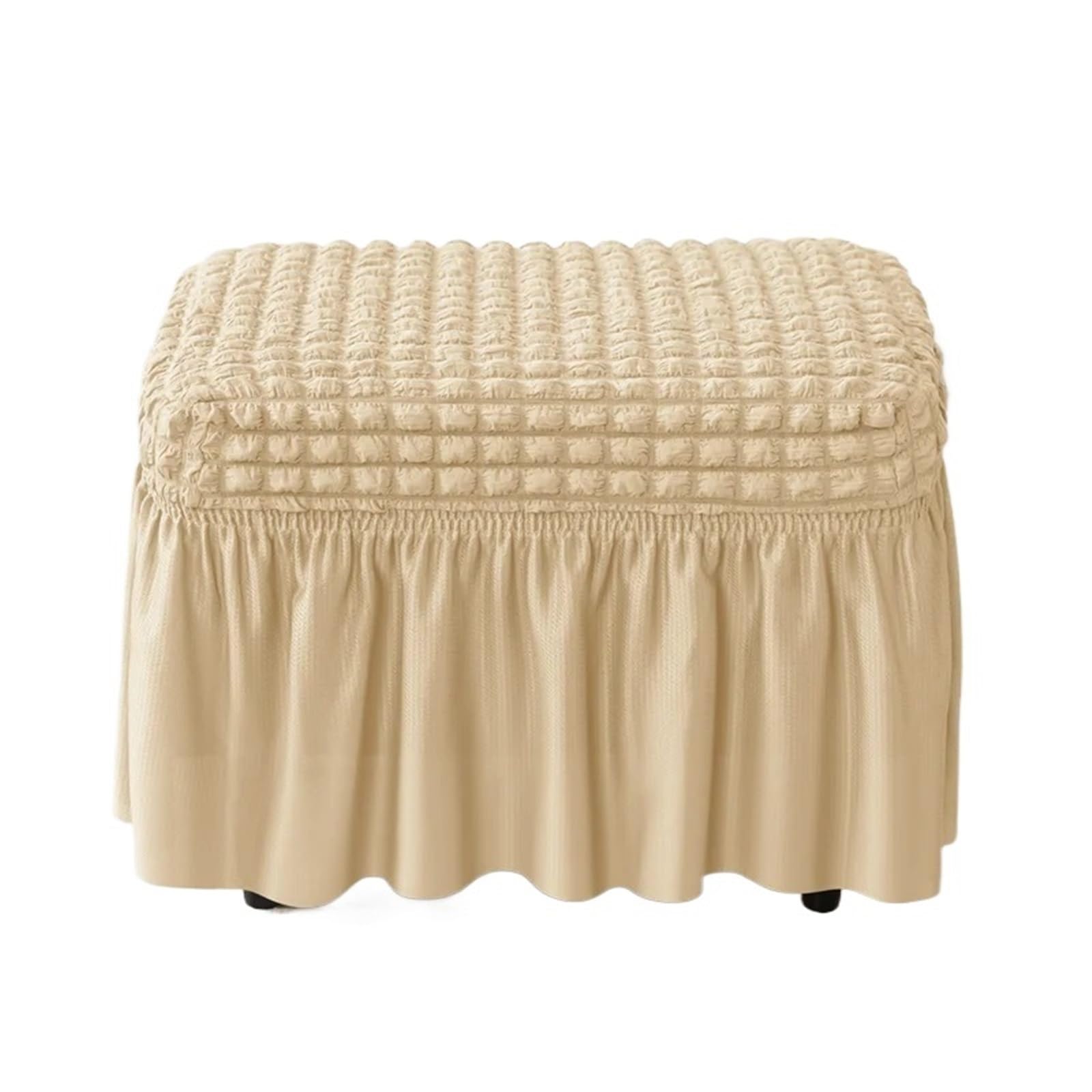 YXINAER Foot Stool Cover Stretch Ottoman Cover for Footstool Skirt, Elastic Furniture Protector(B12 Footstool Cover)