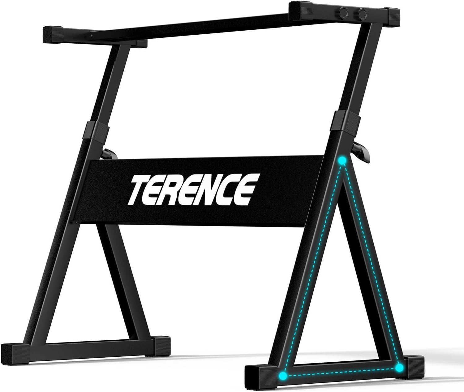 TERENCE Keyboard Stand, Adjustable and Portable Z-style Piano Keyboard Stand, Heavy-Duty Piano Stand Suitable for 54-88 Key Electric Keyboards Digital Pianos (Black)