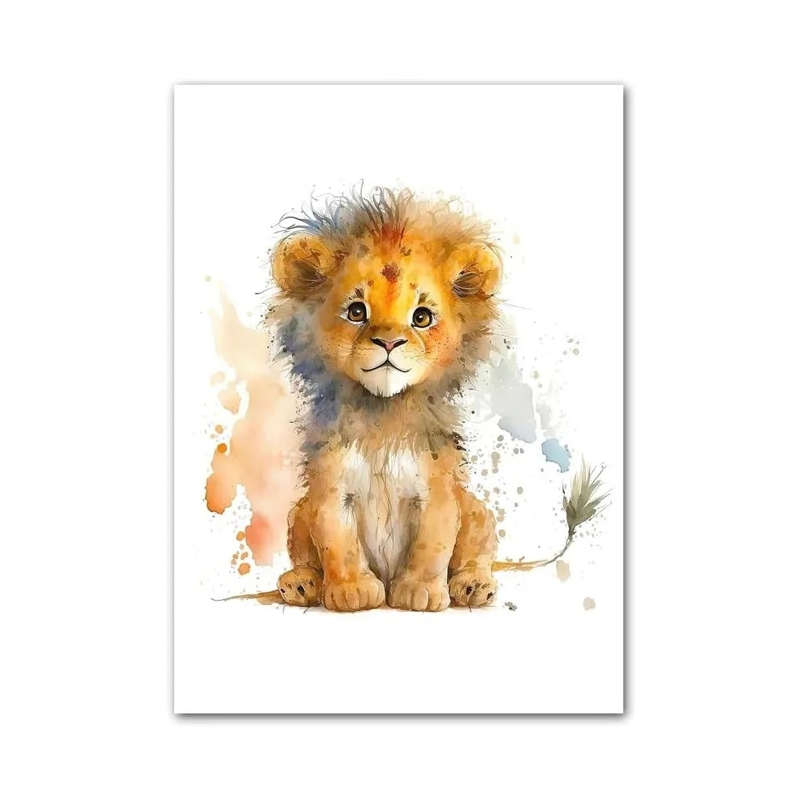 XENITE Wall Art Canvas Prints Elephant Lion Giraffe Tiger Zebra Nursery Wall Art Canvas Painting Aninmal Posters And Prints Wall Pictures Baby Kids Room Decor(G,50x70cm)