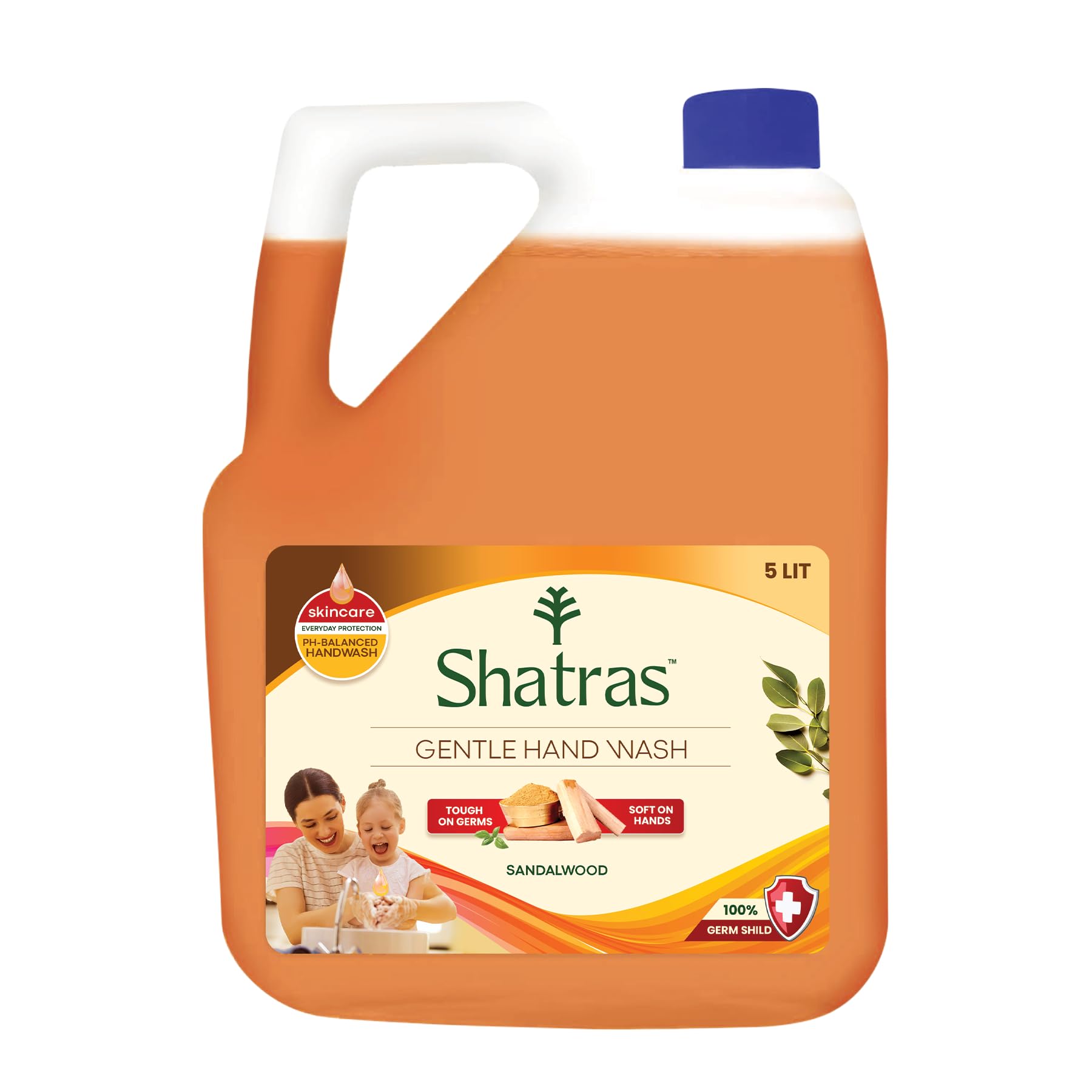 Shatras 5L-Hand Wash With Natural Goodness Of Sandalwood | 99.9% Germ Protection | Rich Lathering Formula With Anti-Bacterial Properties| Soft 0n Hands| Soothes & Hydrates Skin-image-46