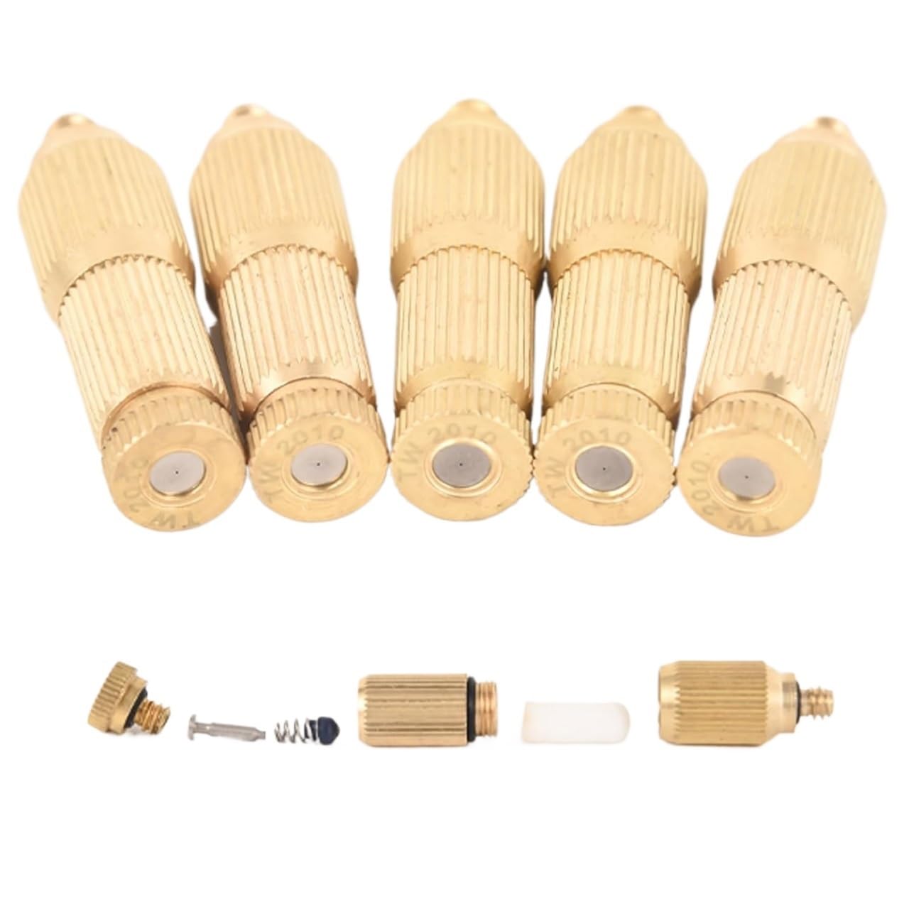 High Pressure Misting Nozzles, 5 Pack, High Pressure Nozzle 10/24 UNC Orifice 0.1-0.5mm with Filter(Orifice 0.1mm)