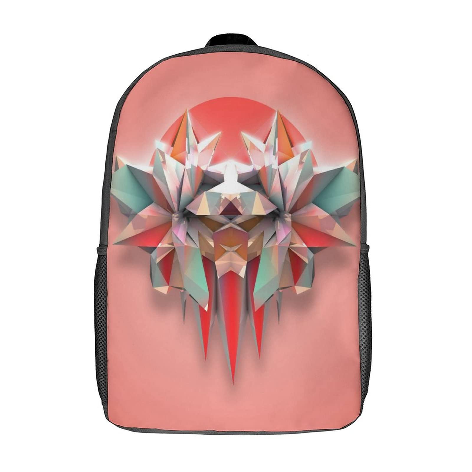 Sac à dos d'école enfants 17 pouces mode casual avec imprimé 3D géométrique - 8