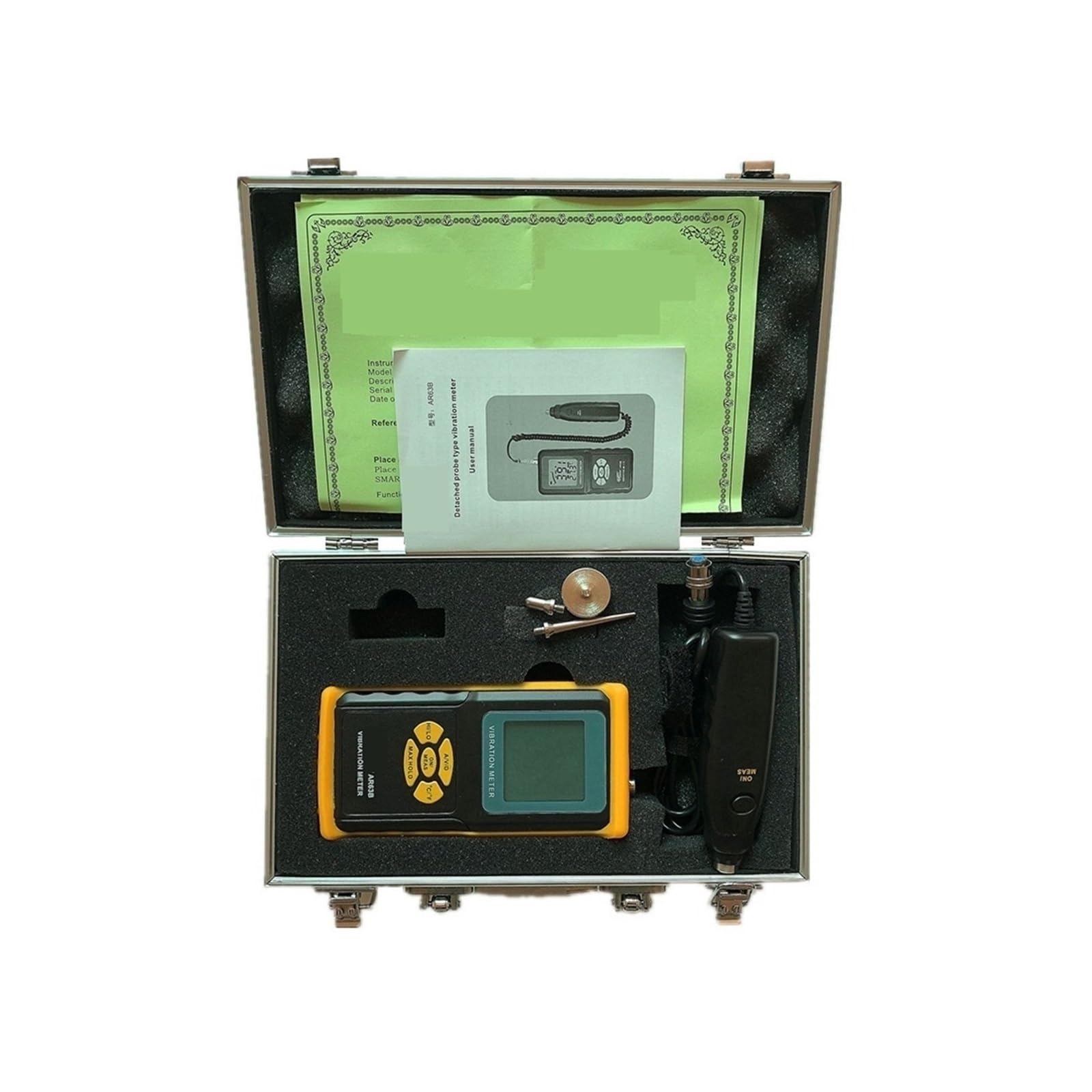 medidor de vibraciones, Medidor de vibraciones precisión AR63B, 0,1-199,9 m/s²,001-1,999 mm, m/s, analizador Gau