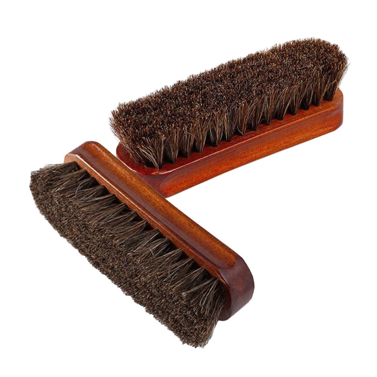Veemoon Cepillo De Madera para Limpiar Zapatos Cepillo De Pelo De Caballo Cepillo De Limpieza Cepillo Pequeño para Cuero Cepillo De Pelo De Caballo para 2 Piezas x 4