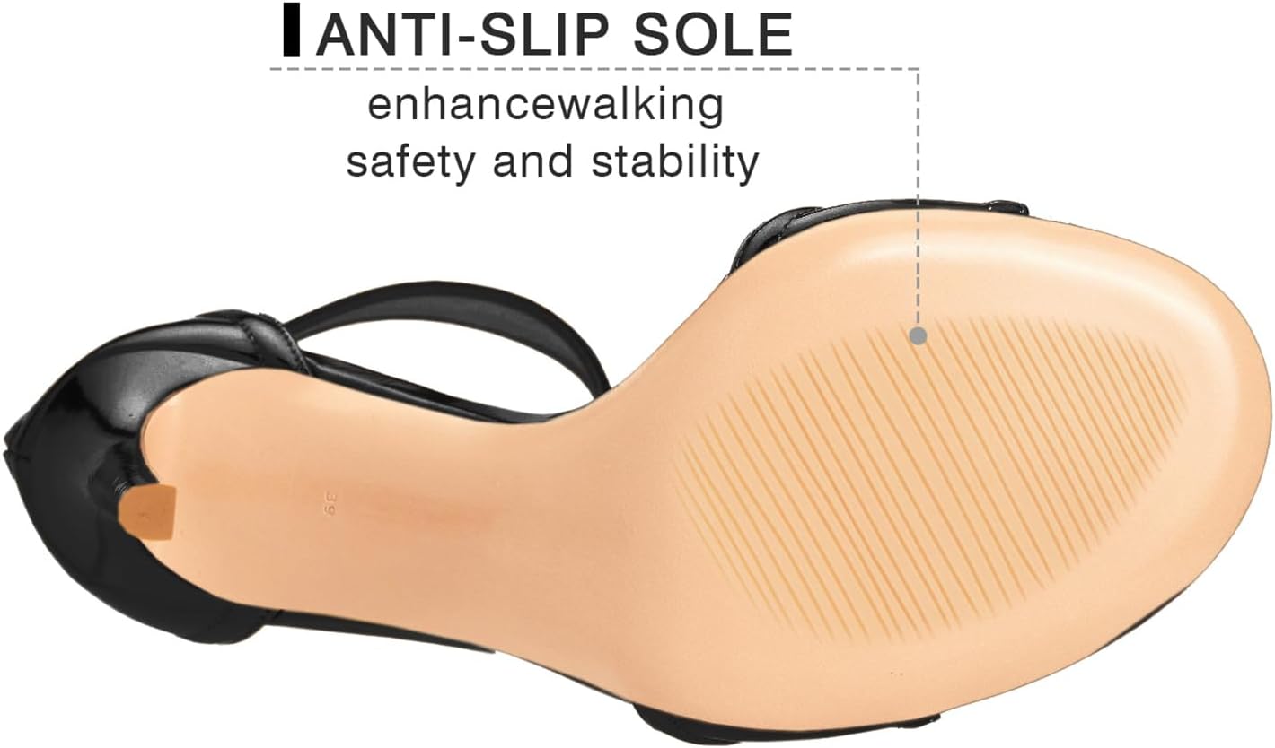 Women's Metallic Pump Open Toe Heel Sandals zipper Dressy Heels Ankle Strap Strappy Heels for Party Wedding Shoes - Image 6