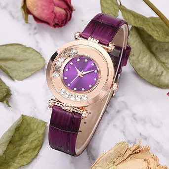 Luxury Temperament Lady Leather Belt Diamond Watch Waterproof Analog Geneva Quartz Watch,Homstar High-End Business Simple Sports Watch Round Dial Case Shiny Ladies Watches Sale Clearance