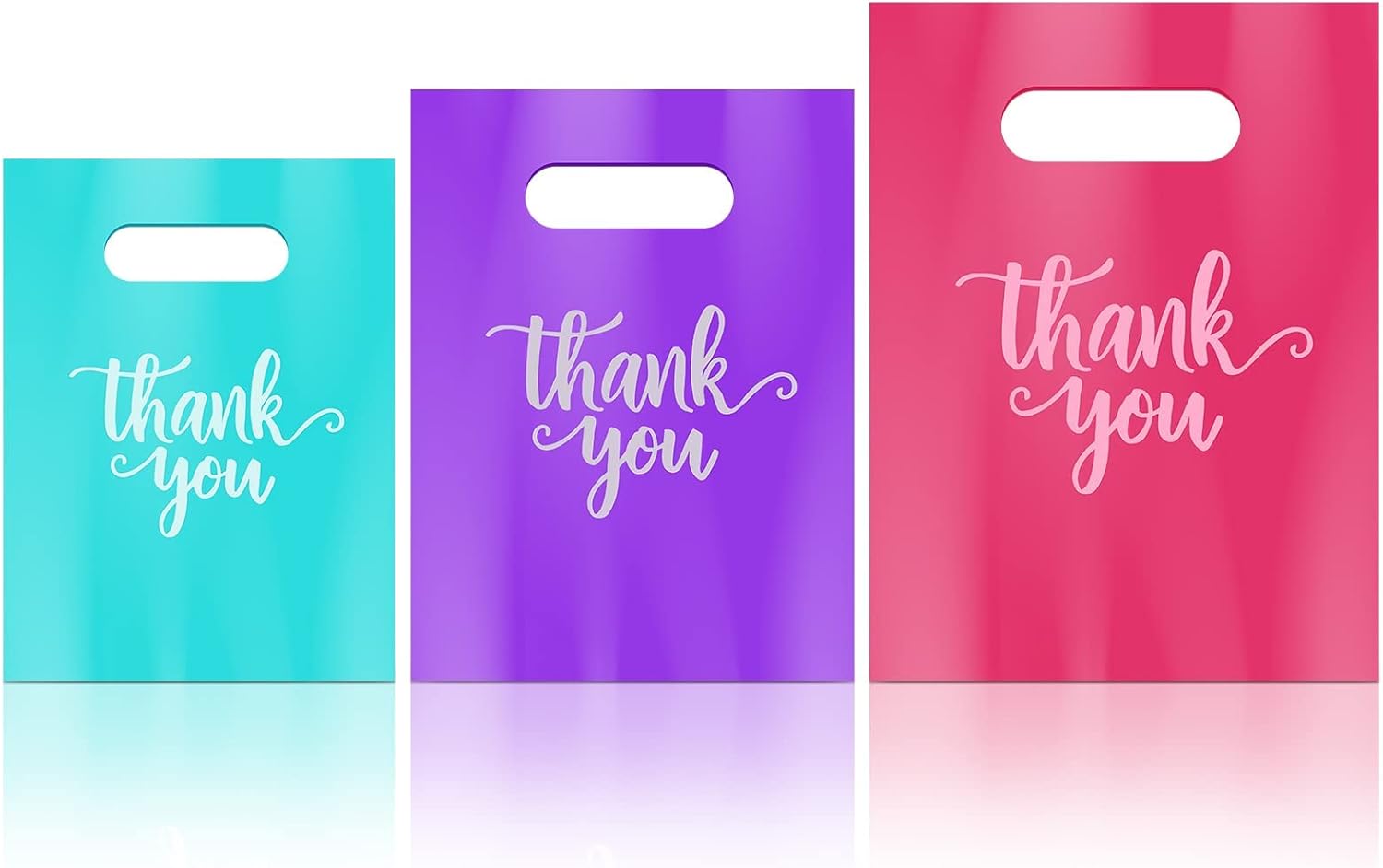 200 Pieces Thank You Merchandise Bag Die Cut Shopping Bags