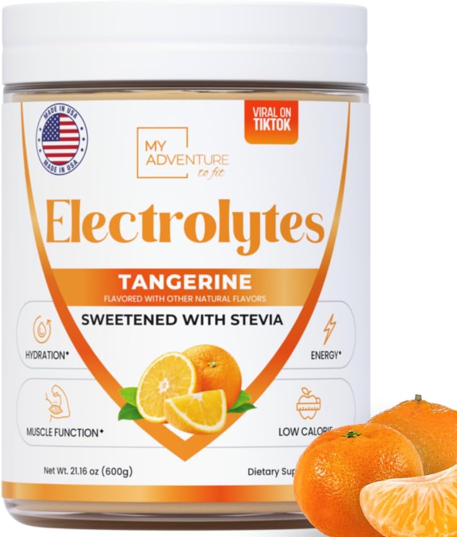 Zero Sugar - Tangerine Electrolytes Powder - Refreshing Hydration - Caffeine Free Energy with All Natural Ingredients - Vegan Keto & Paleo - Sugar Free Electrolytes Hydration Drink Mix - 120 Servings