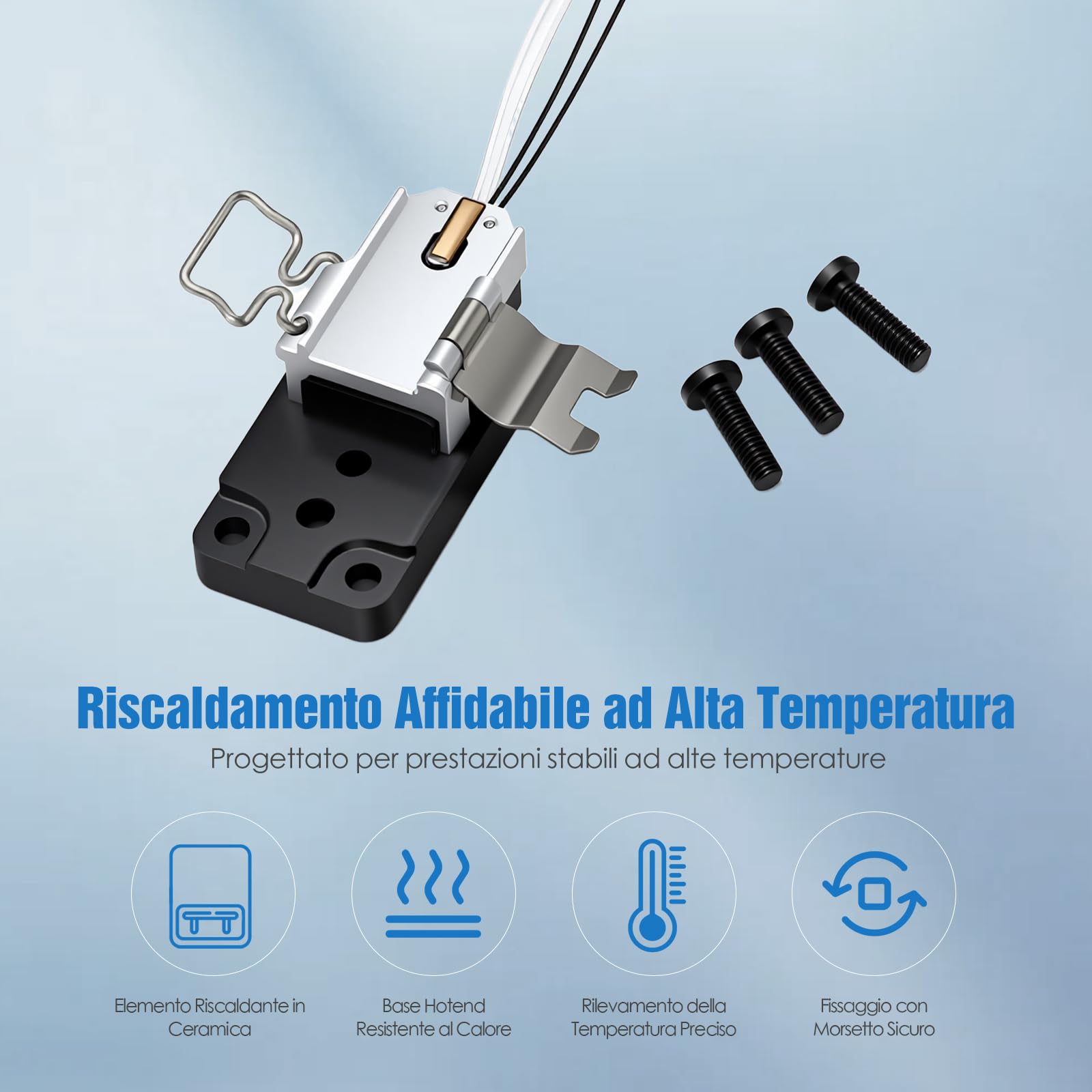 Kit di Assemblaggio Riscaldante per Bambu Lab A1 / A1 Mini – Elemento Riscaldante in Ceramica con Base Hotend Resistente al Calore, Ricambio con Riscaldamento Stabile – Accessori per Stampanti 3D