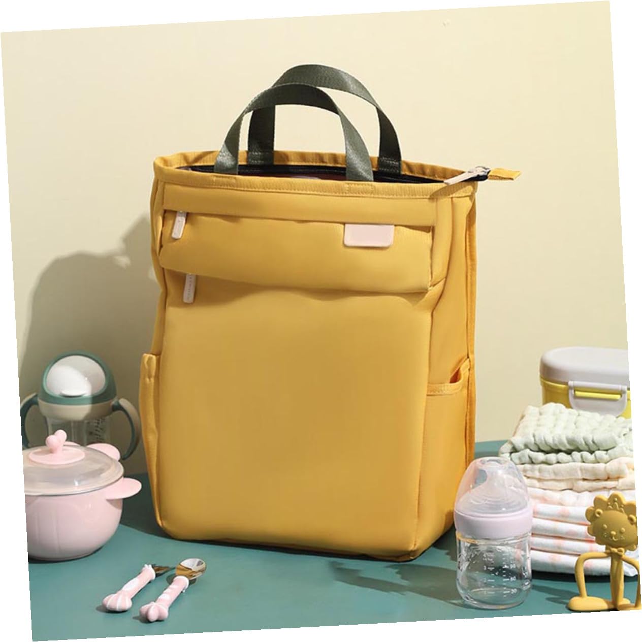 Abaodam Wickelrucksack mit Stillfunktion und Großem Fassungsvermögen für Windeln Spielzeug Babyflaschen Beißringe Trinkflaschen und Andere Babyartikel mit Praktischem Verschluss