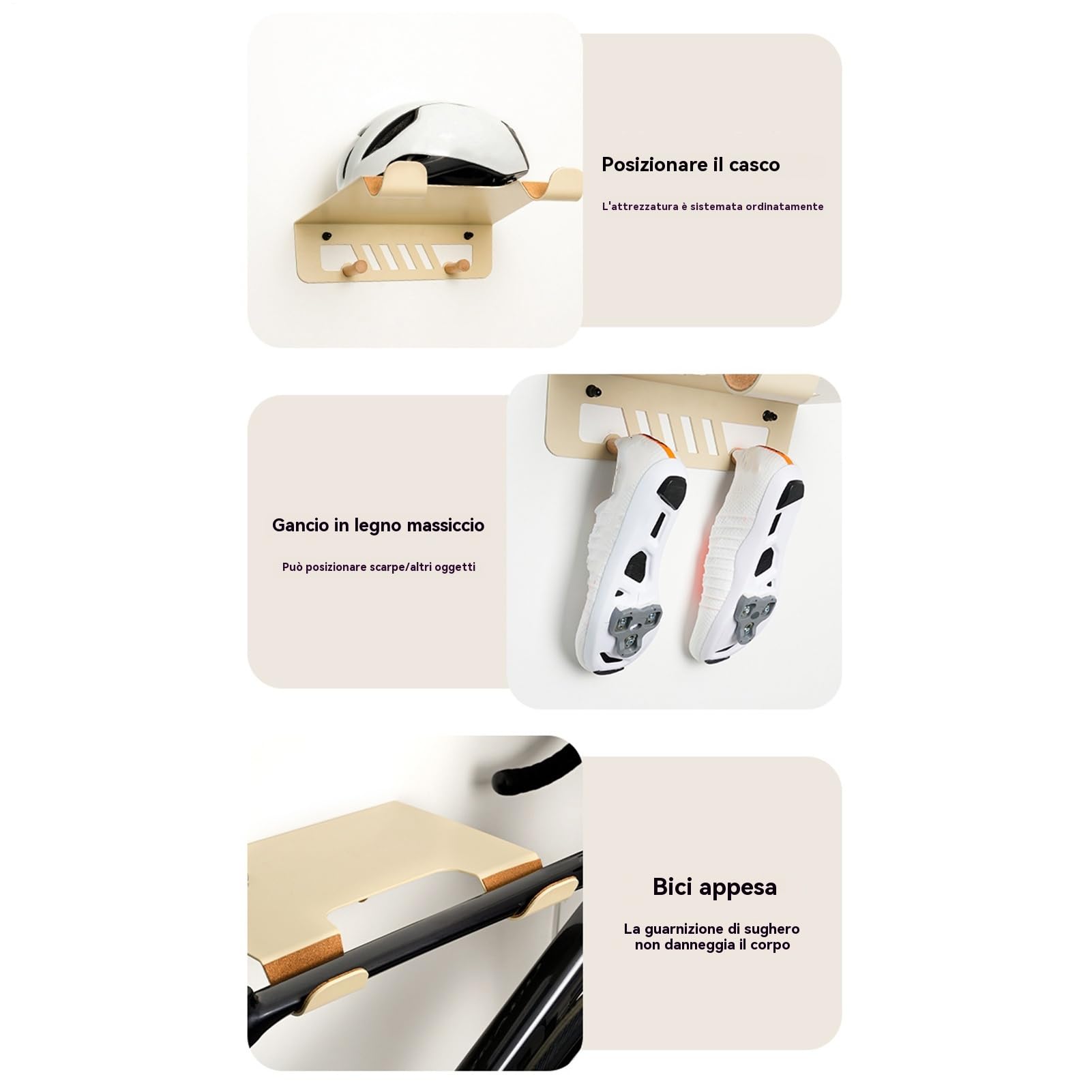 Gancio portabici a parete Supporto Portabici Stabile Organizzatore Per | Portabici Pesante Garage Appartamento Interno E Esterno Ambiente Domestico