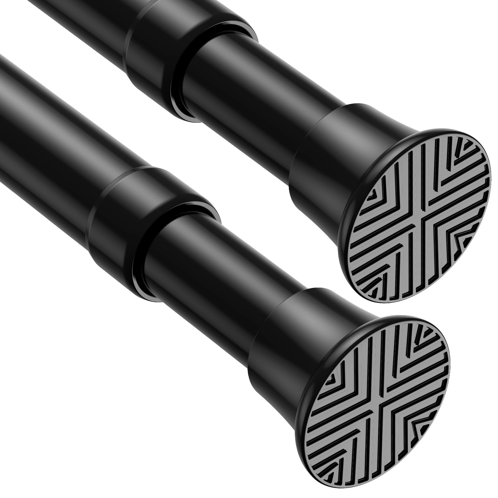 2pack Spring Tension Curtain Rods 23-46 Inch Adjustable Black Tension Rod