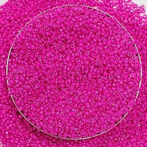 Bharat -10/0 Seed Beads Glass Beads for Craft, Jewellery Making and Embroidery, Size of 2mm, Pack of 100 GMS (Pink)