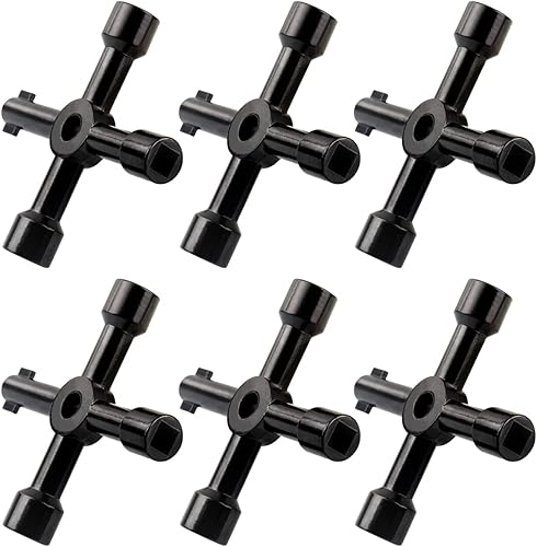 6 llaves eléctricas de gabinete, llave de 4 vías, llave de panelcuadradotriángulo, llave cruzada para grifo, medidor de gas, válvula, espigas,