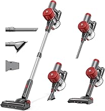 L6 Aspirapolvere Senza Fili, 4-in-1 Scopa Elettrica Senza Fili Potenze, Antigroviglio Aspirapolvere Verticale Potente 15Kpa, Leggero & Versatile per Tappeti, Pavimenti, Capelli