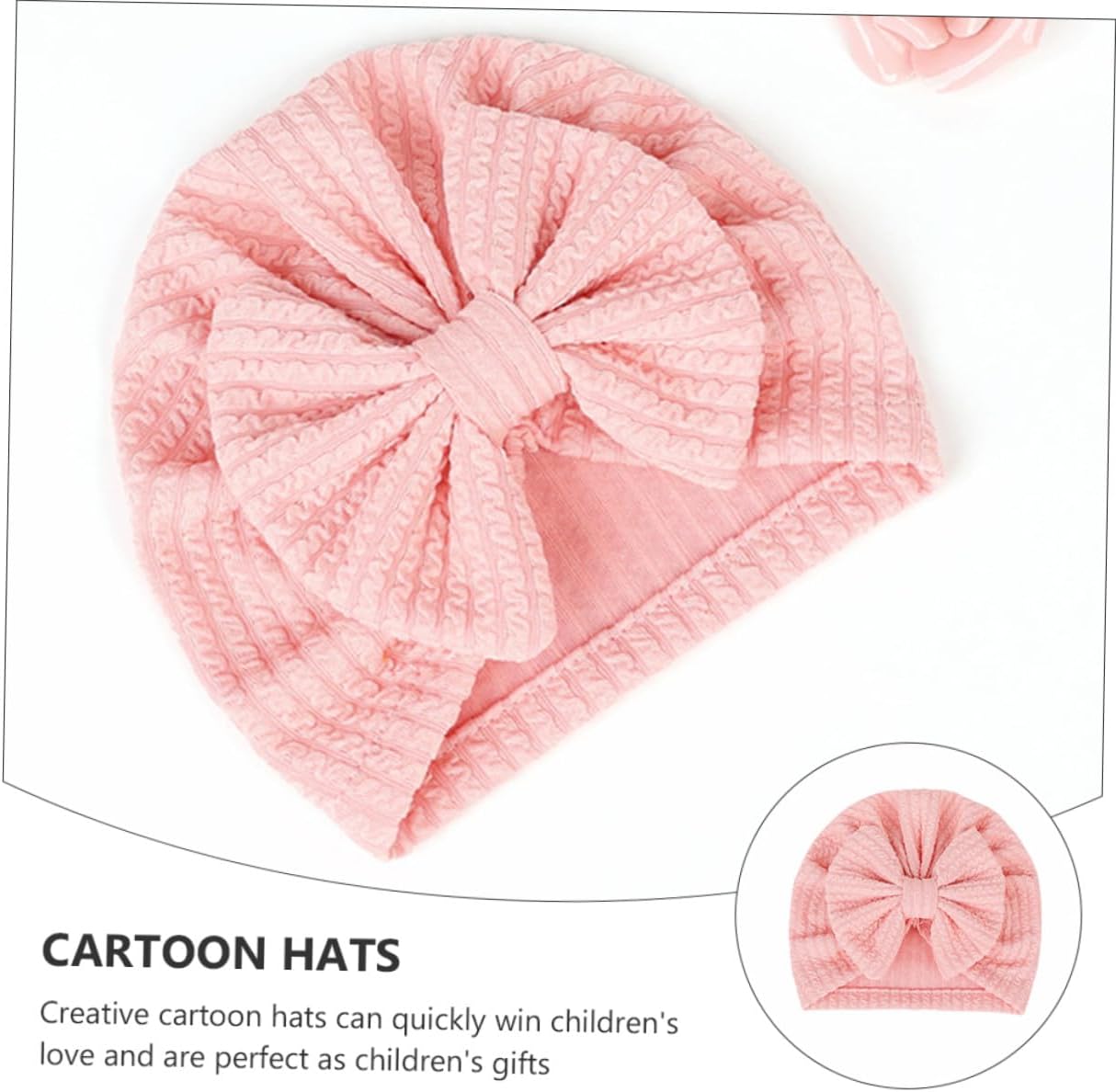 MAGICLULU 4pcs Winter Children's Elastic Bowknot Knitted Hat for Babies