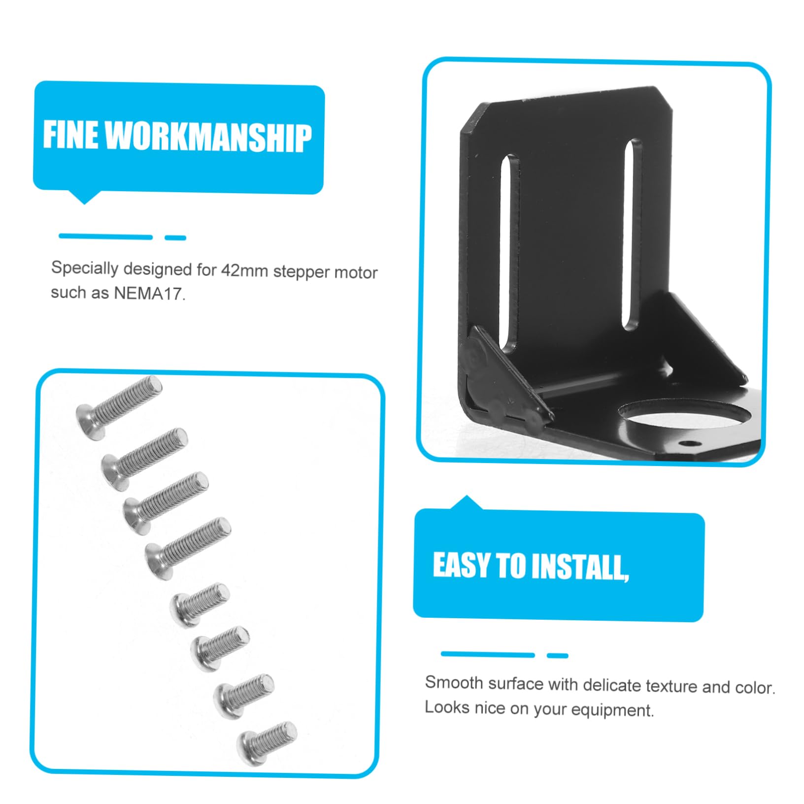 SOLUSTRE 5pcs 42mm 17 Motor Mounting Bracket Alloy Steel Fixed Bracket for Motor Base Random Style