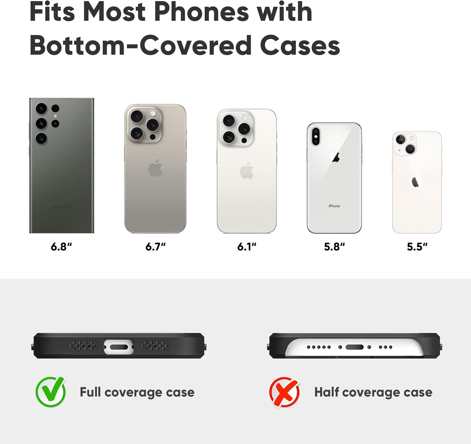 Crossbody Phone Lanyard Universal Cell Phone Strap Adjustable Nylon Strap with Metal Keychain Hook Compatible for iPhone & for Android Smartphones Breakaway Safety Clip - Midnight Black - Image 6