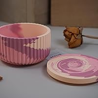 Vista 5 de 4Pcs Candle Jar Silicone Molds Set, Jars and Bottles with Lids Container Moulds, Striped Round Pot Molds for Making Uv Epoxy Plaster Concrete