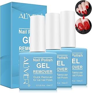 Gel Nail Polish Remover 3 Pack, Gel Remover for Nails - Quickly & Easily Remove Nail Polish Within 5-6 Minutes, No Need Ti...