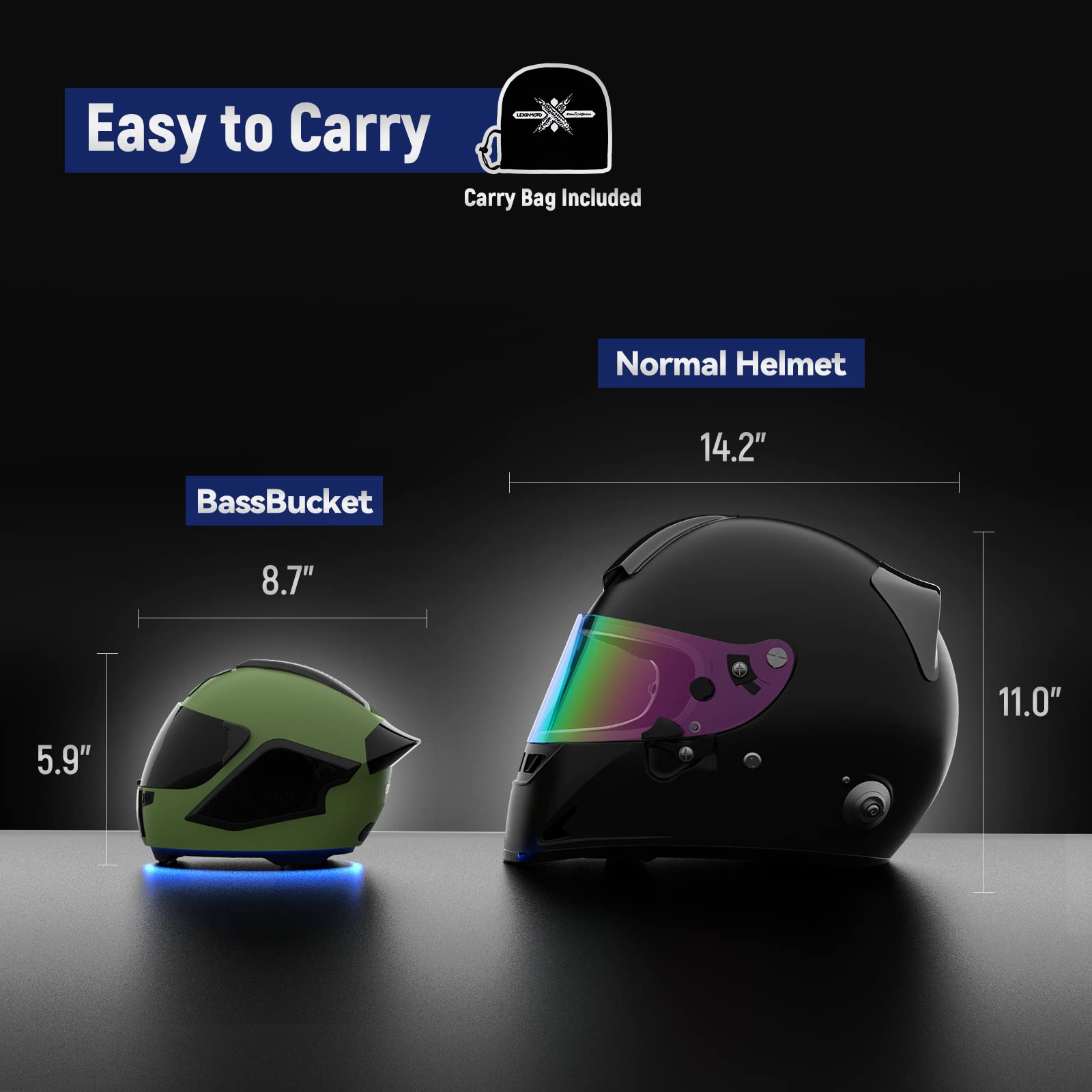 LEXIN BassBucket Haut-Parleur Bluetooth, Enceinte Portable Puissance 20W Style Casque, Son Stéréo Lumière RGB Lecture 24h, Contrôle Tactile, Mode Fête pour/Maison/Voyages/en Plein Air