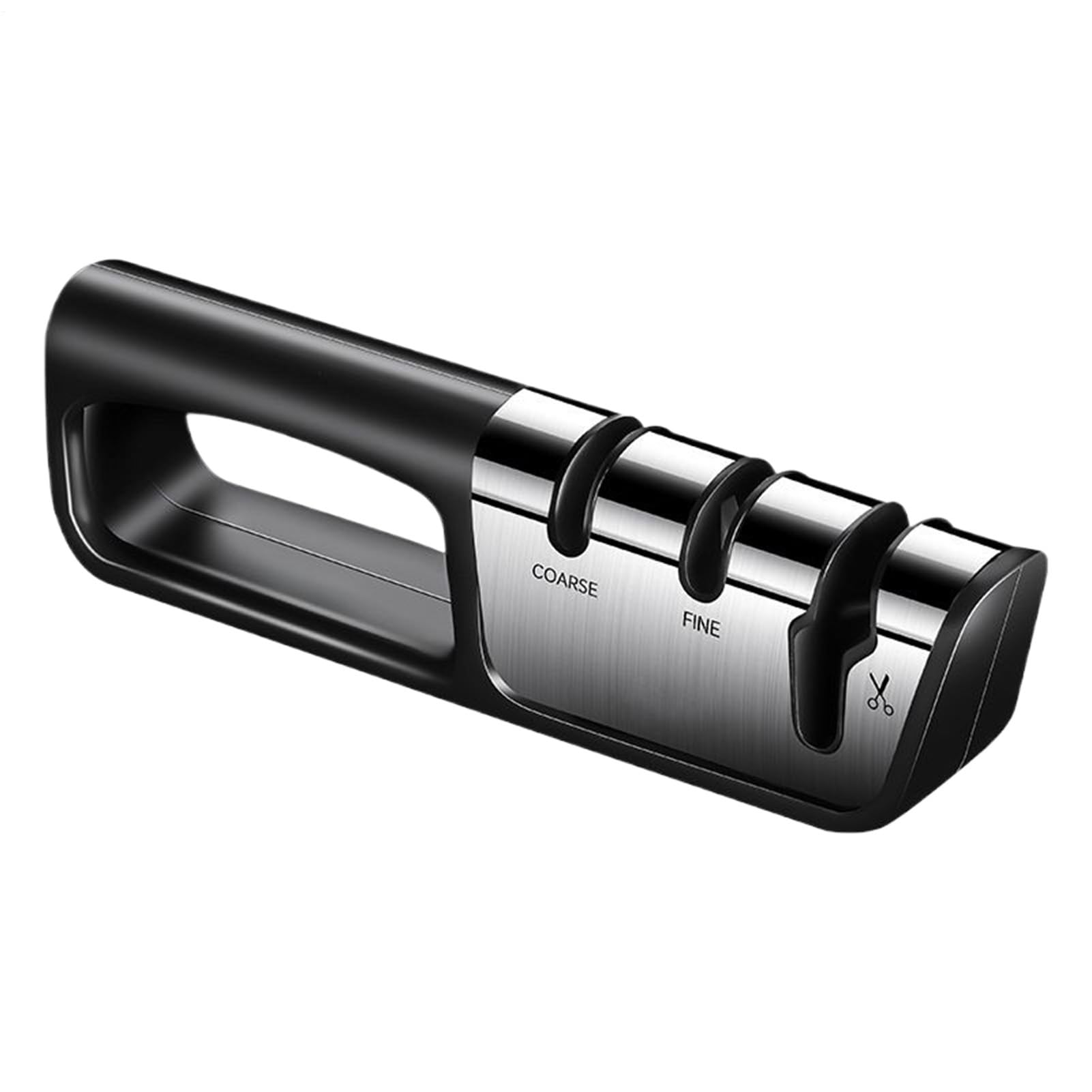 Triple-Stage Manual Sharpener - Advanced Cutter Sharpening Tool System, Non-Slip Kitchen Repair Device | Scissor Polishing Restoration Outdoor Cook Hunting Camping Beginners DIY Project Kit