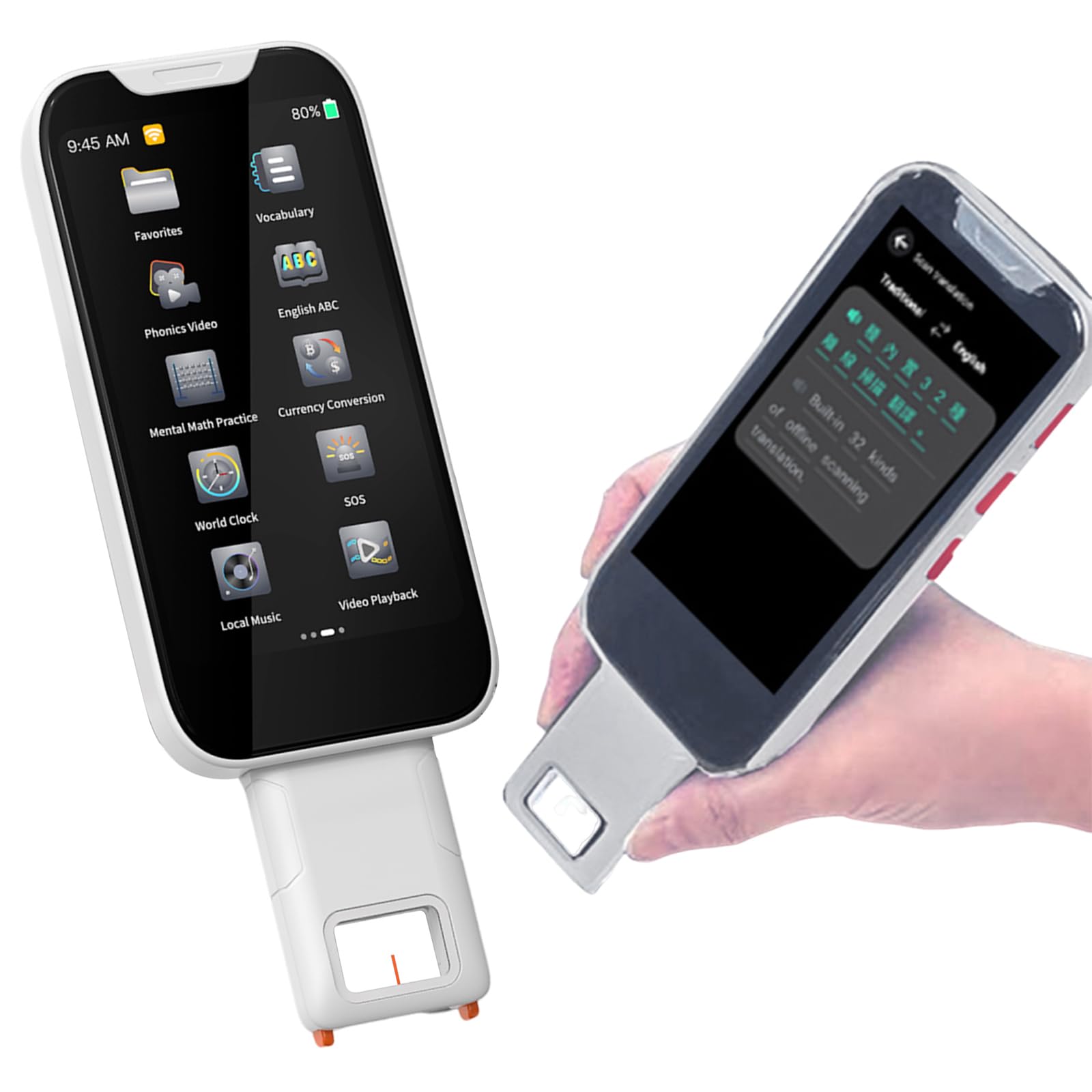 1500mAh Faltbarer Scan Übersetzer Stift OCR Text to Speech Language Learning S | 180 ° faltbarer OCR-Übersetzungsstift unterstützt 143 Sprachen Offline- & Fotoübersetzung für tragbare Lernanwendung.