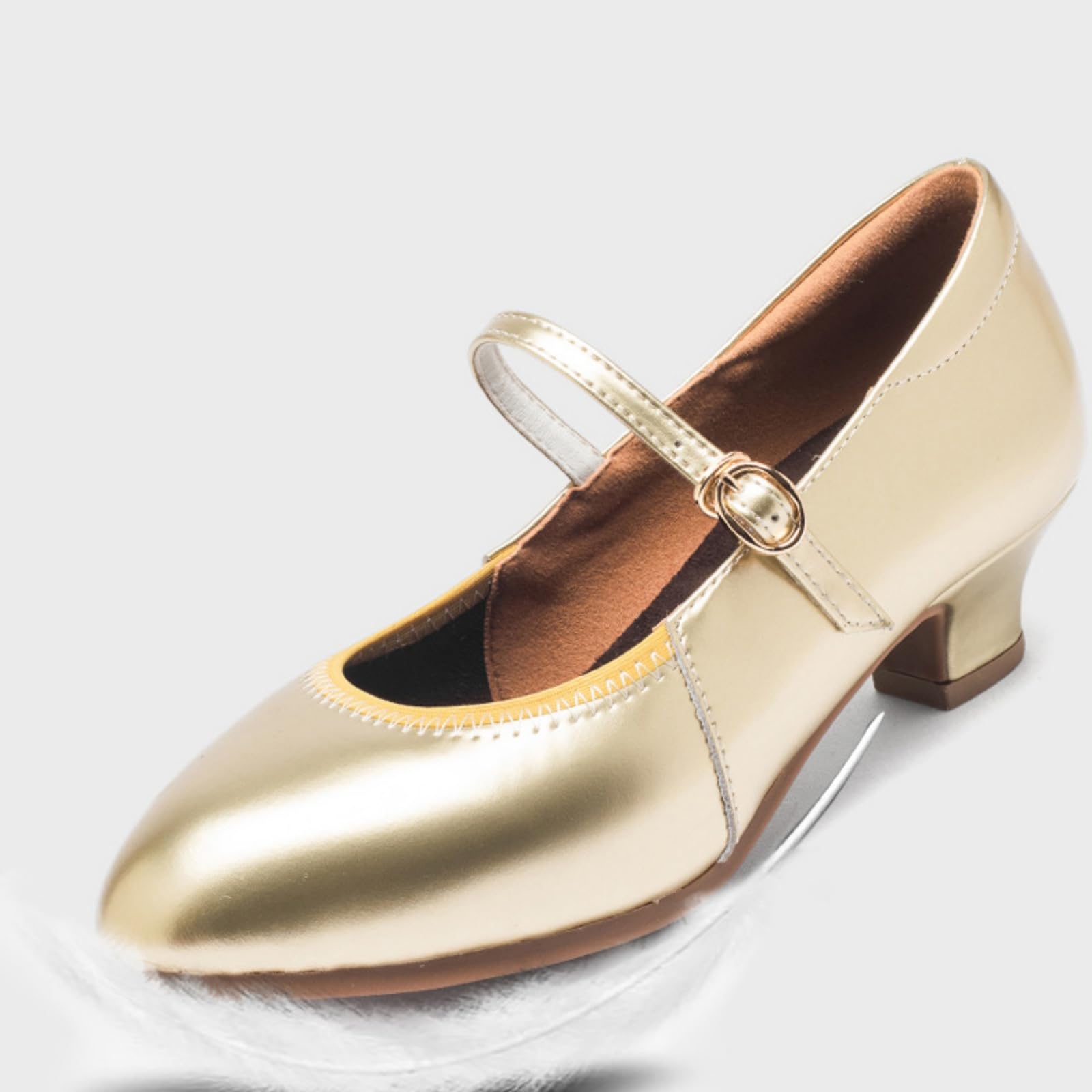 Zapatos Baile Salón Mujer Zapatos Latinos De Salsa De Charol con Punta Afilada Y Tacón con Correa Al Tobillo para Bodas Y Eventos Nocturnos
