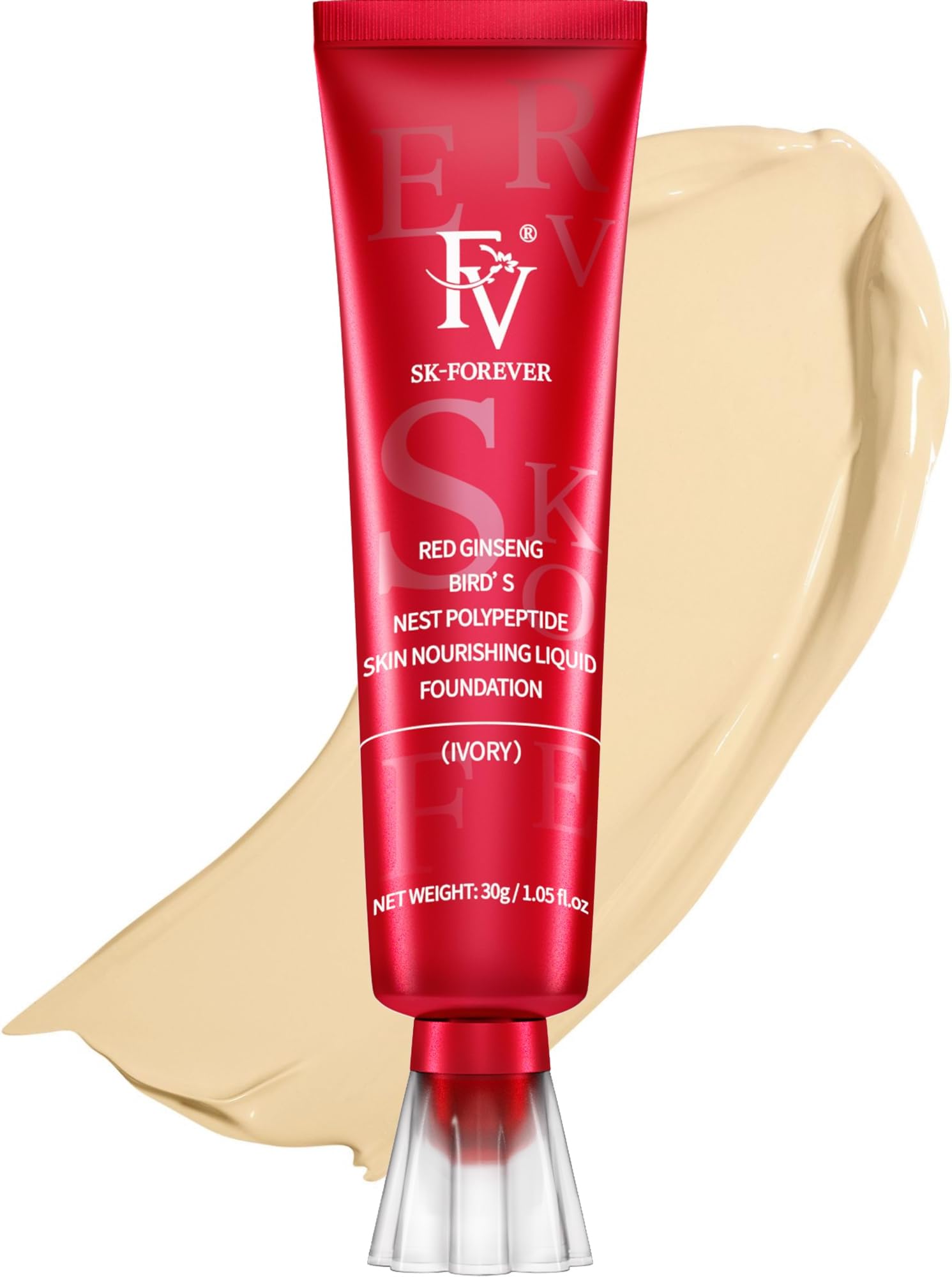Waterproof Liquid Foundation with Matte Finish, Lightweight, Oil-Free, Natural Look Makeup for Combination & Oily Skin, Light to Medium Coverage, Ivory, 1 fl. oz.