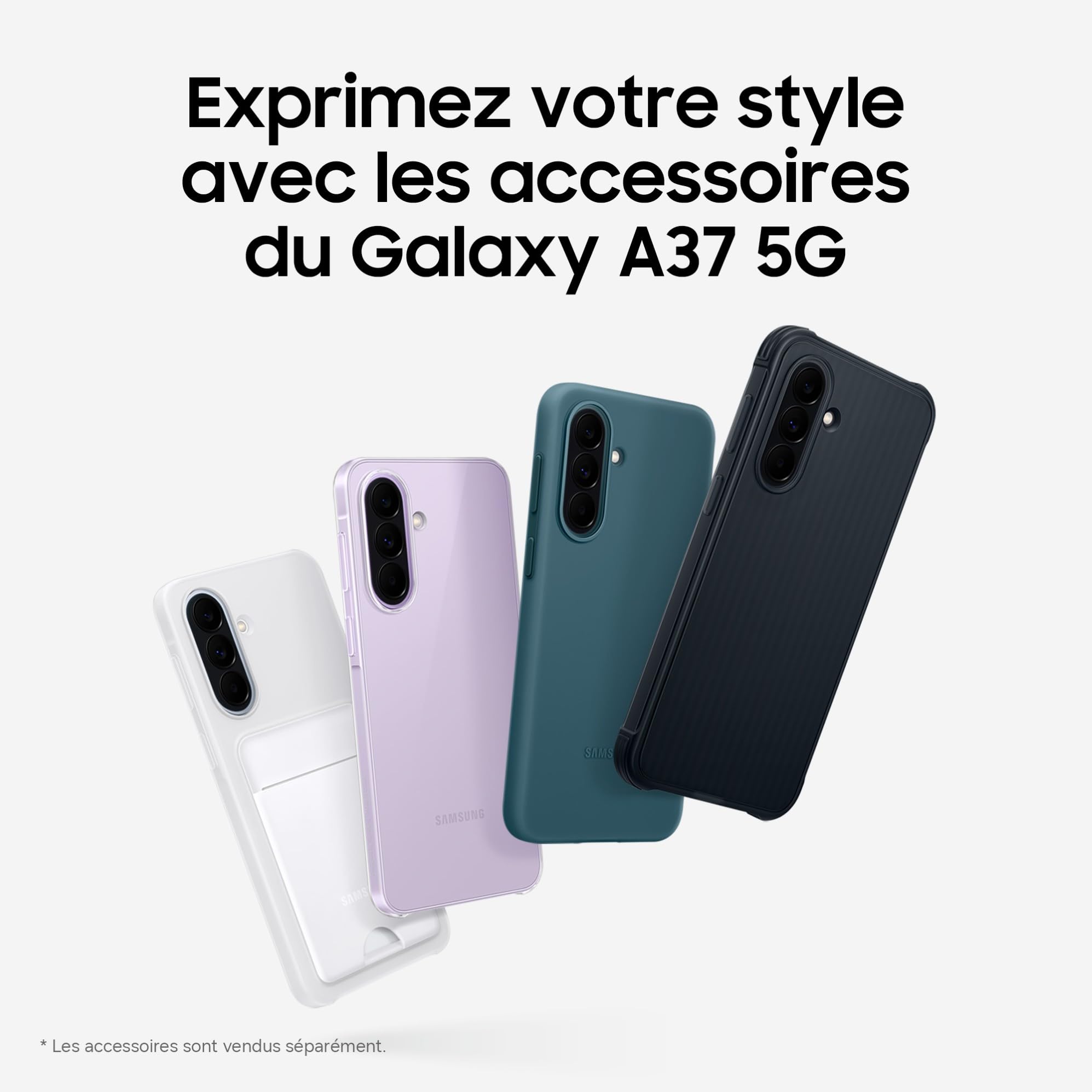 Samsung Galaxy A37 5G, Smartphone Android 5G avec l'IA accesible à Tous, 256 Go, RAM 8 Go, Chargeur Secteur Rapide 25W Inclus, Smartphone déverrouillé, Lavande, Version FR