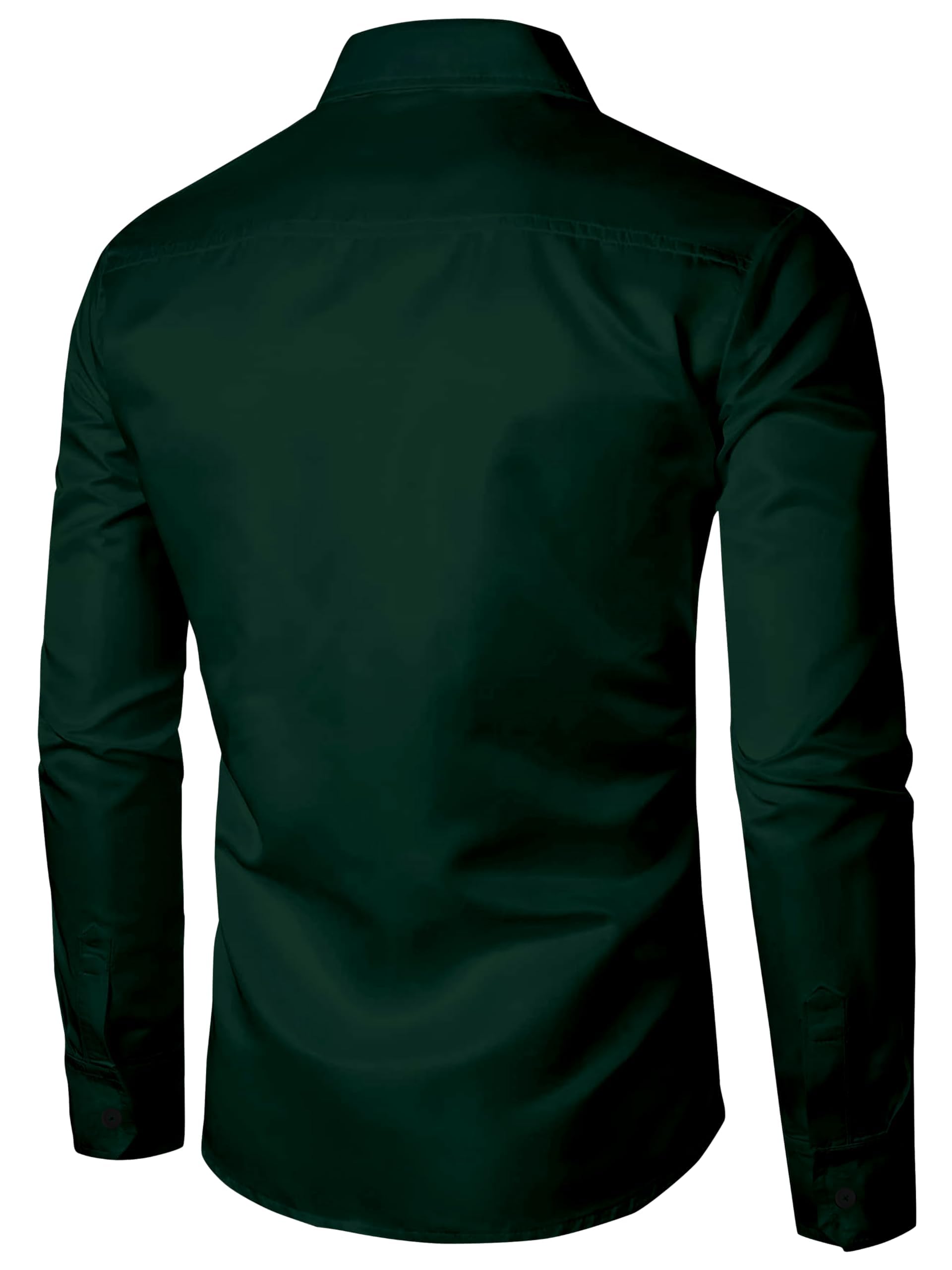BABIRUSA Men's Cotton Blend Shirt with Solid Bottom Down Long Sleeve Spread Collared Neck Regular Fit and Standard Length | Shirt for Man | MINTGREEN-XL - Image 2 thumbnail