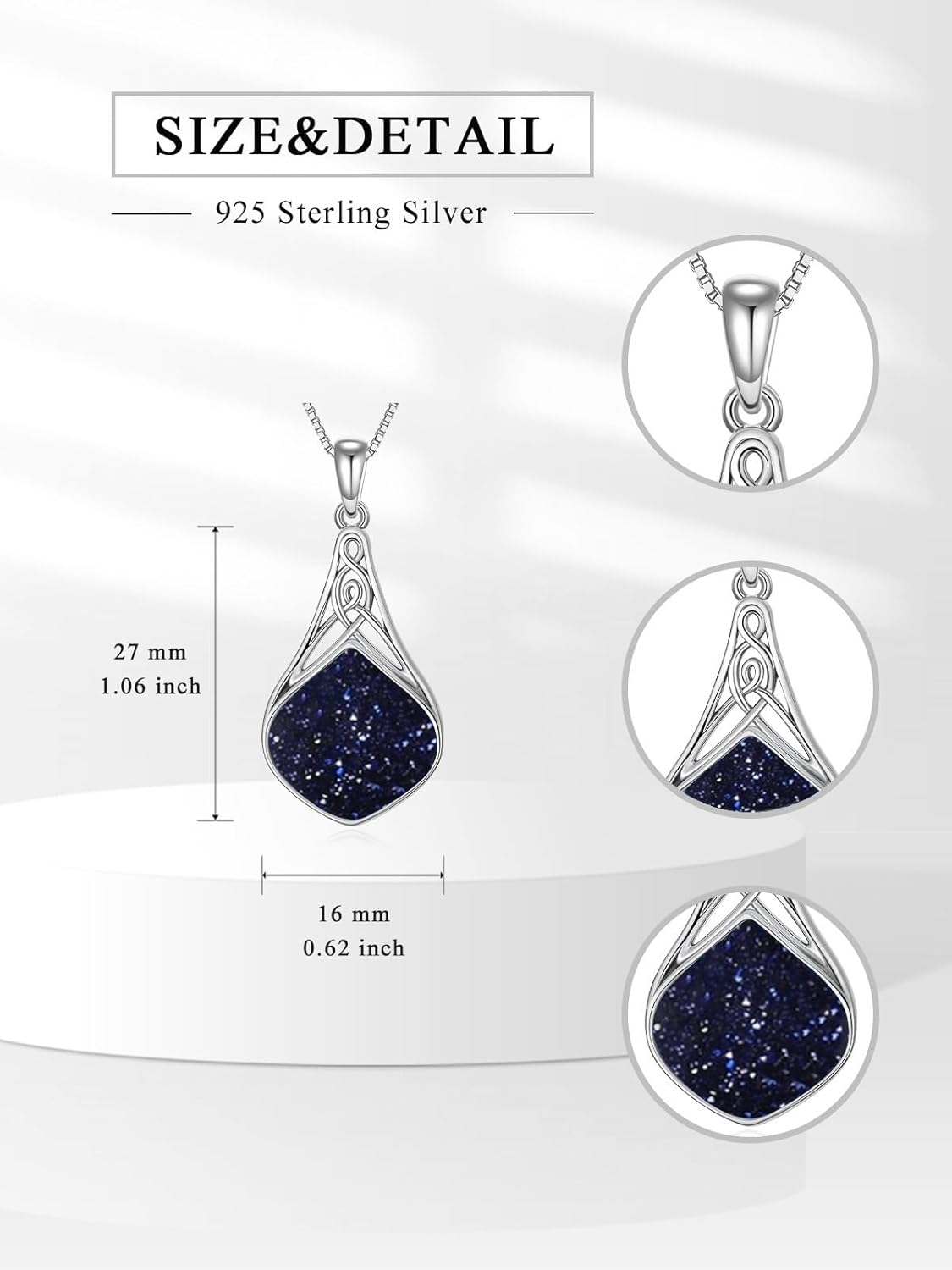 Seiyang Teardrop Necklace 925 Sterling Silver Celtic Knot Pendant Irish Jewelry Gifts for Women - Image 2