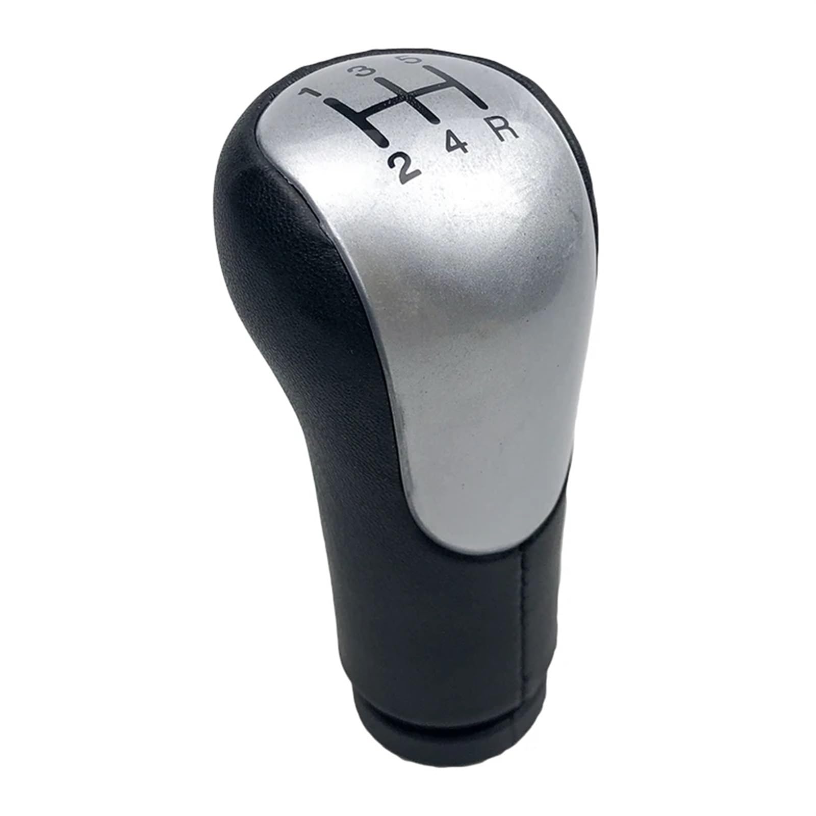 Hsukiho 5 Speed Silver Car Shift Knob Cover For Fiesta For Fusion For Transit For Connect 2002-On Gear Shift Knob Lever Shifter Stick Pen Car Interior Accessories(5 Speed Silver)