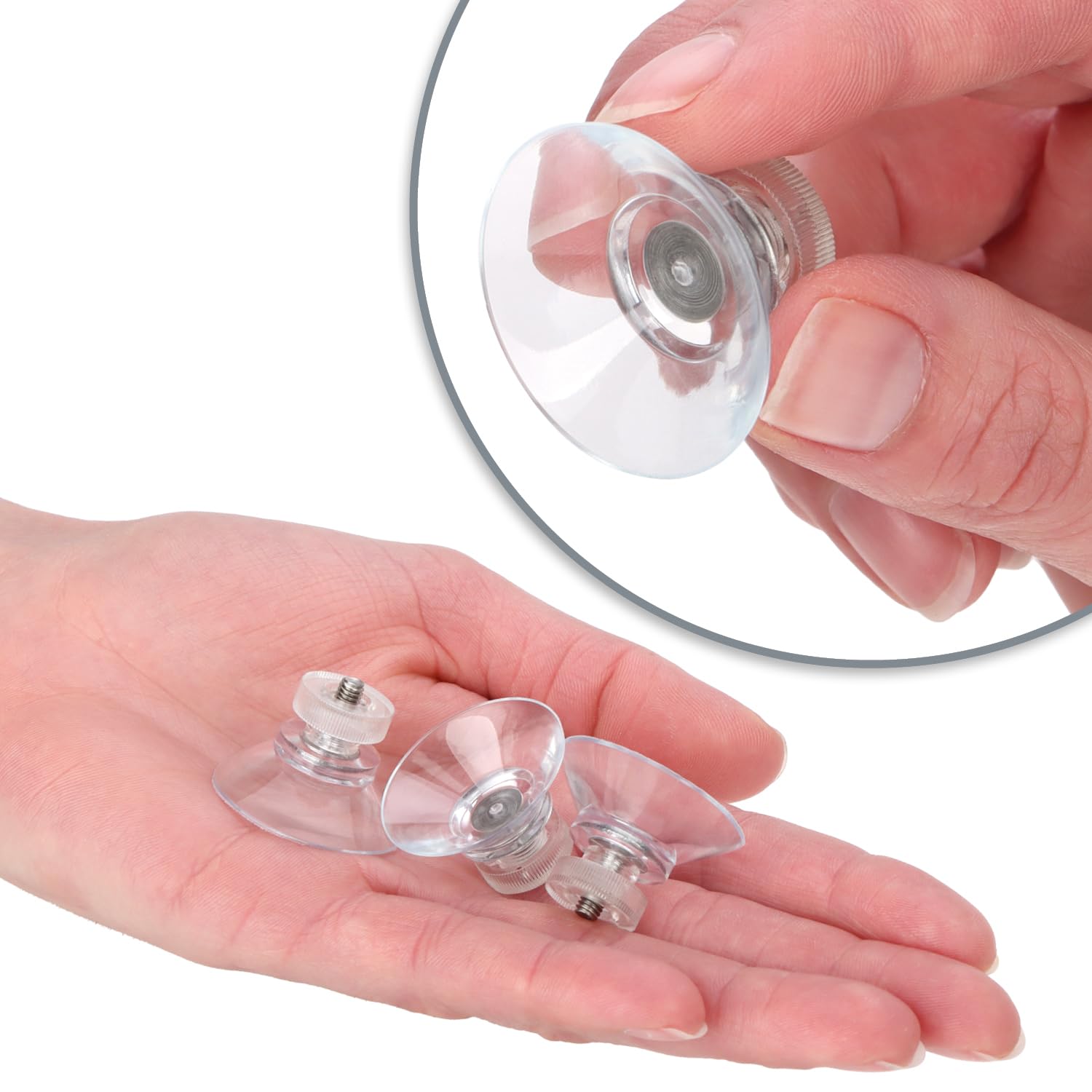 com-four® Ventosas 8X con Rosca M4 Ø 30 mm Sujeción Extra Fuerte en Superficies Lisas