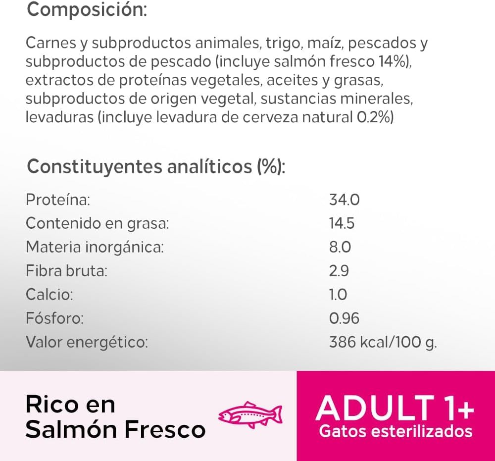 Pienso para Gatos Sabor Salmón (5 Bolsas x 1,4kg)