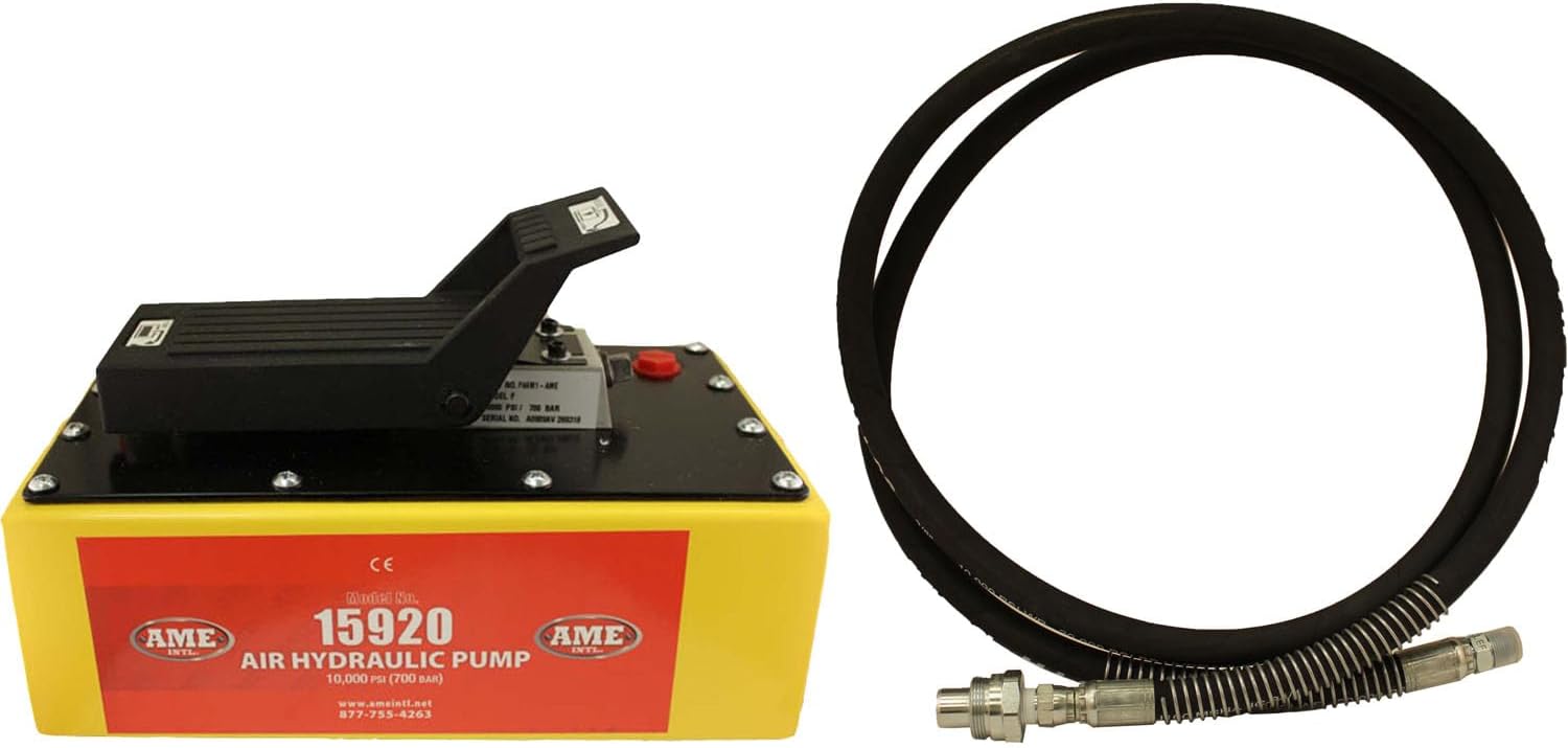 AME INTL 15930C 5 Quart Air Hydraulic Pump with 16100 Hydraulic Hose and