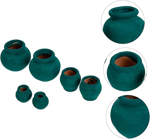 Miniatura 9 de Yardwe 2 juegos de macetas suculentas macetas pequeñas de arcilla macetas en miniatura para decoración 6 piezas x 2