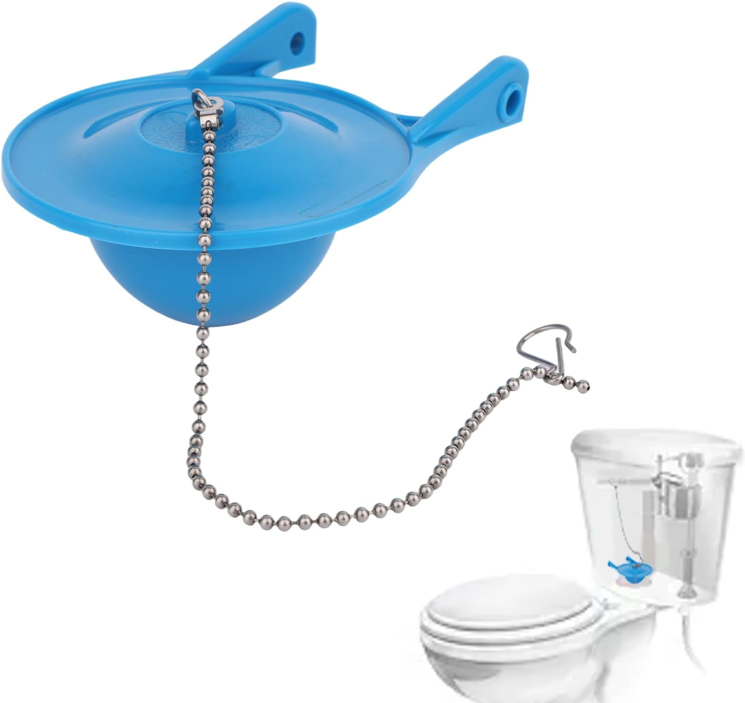 3 Inch Toilet Flapper Replacement, Silicone Toilet Bowl Stopper Flappers Easy to Install Water Conserve Plug Repair Parts Inside Tank Flap Flusher Replacement Kit Fits 3 Inch Flush Valve (Blue)