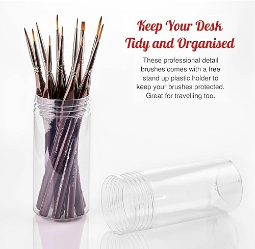 Miniatura 6 de Minute Serie XII juego de pinceles para detalles, 12 piezas, pinceles para miniatura, detalles finos y pintura de cuadros. Acrílico, acuarela, óleo