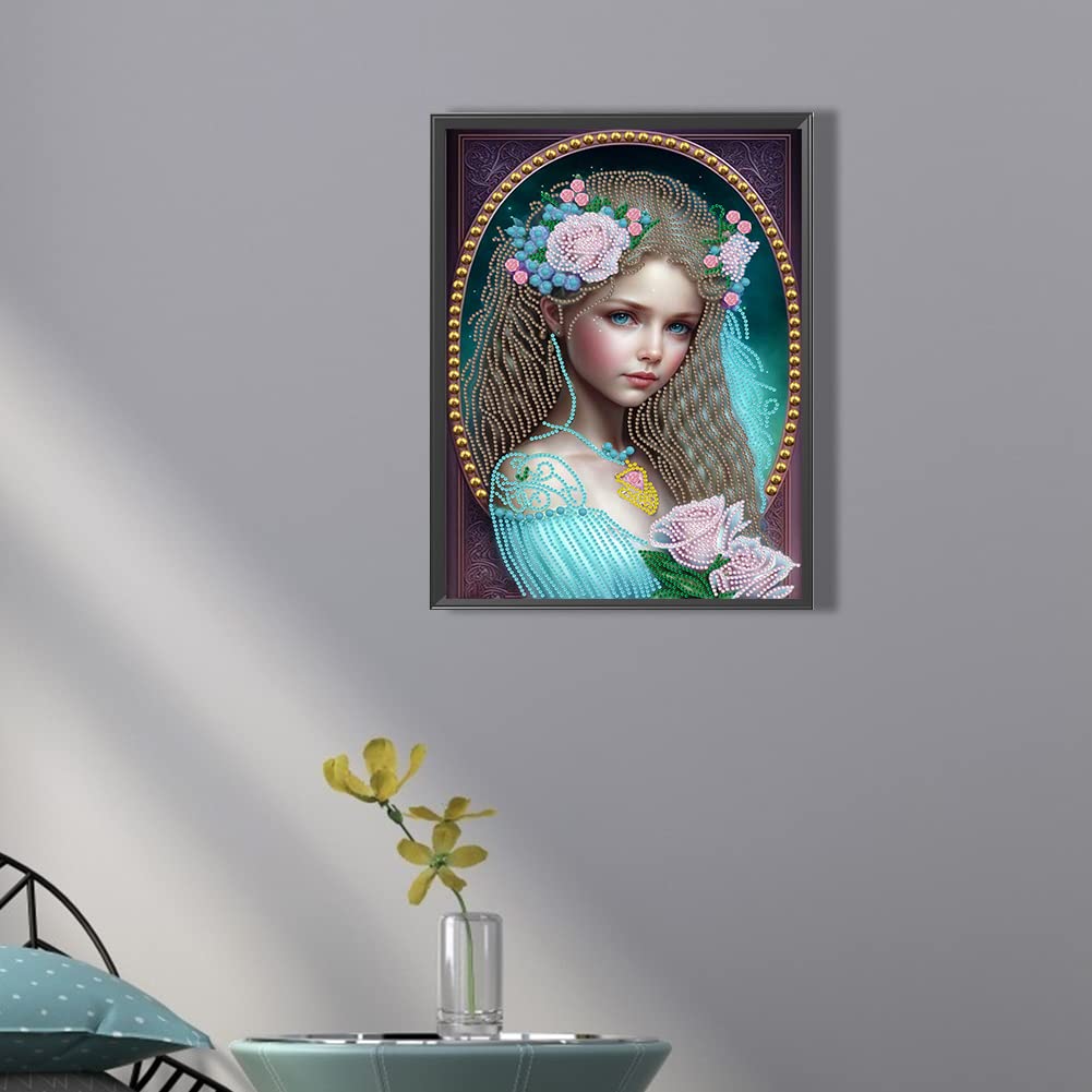 DPHERO 5D Chat Mignon Diamond Painting Kits, DIY Fleurs Art Du Diamant