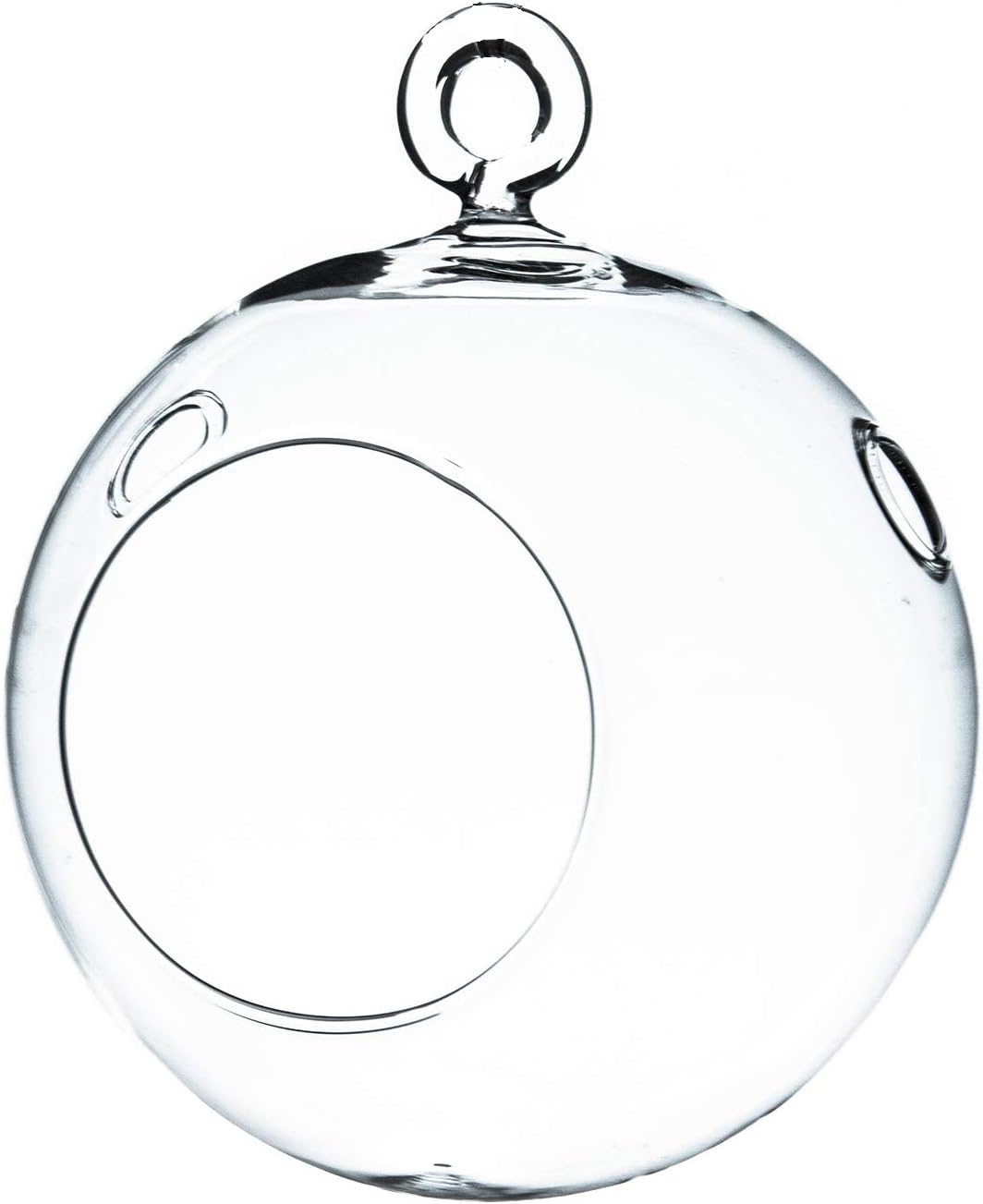 WGVI WGV Hanging Plant Terrarium/Hanging Candle Holder, Round Base with 1 Hook (6 Pcs)