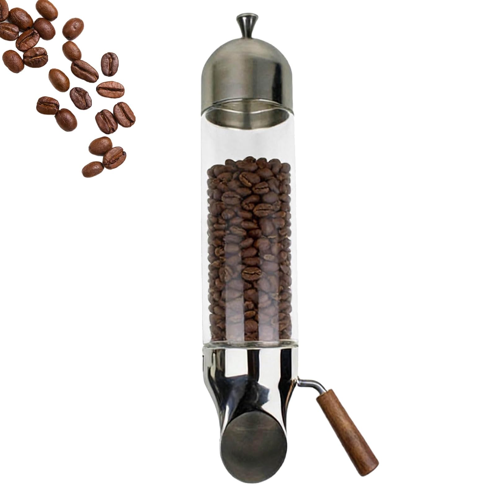 VitalisWorks Coffee Bean Storage Dispenser, Wall-Mounted Cereal Container, Adjustable Bean Output, Suitable for Coffee Beans, Candy, Tea, and Grains (Silver 80cm)