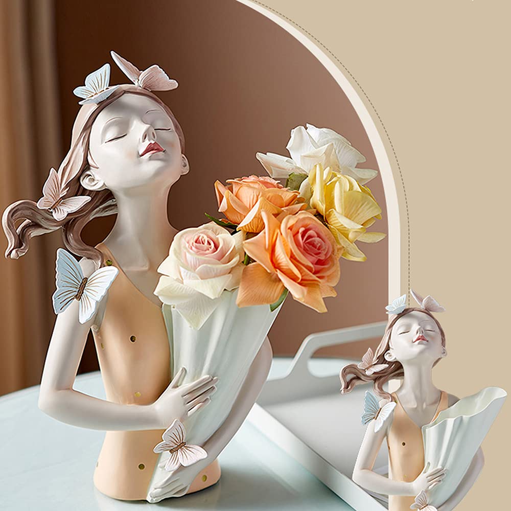 Amazon.com: Butterfly Girl Holding Vase Statue, Elegant Modern 