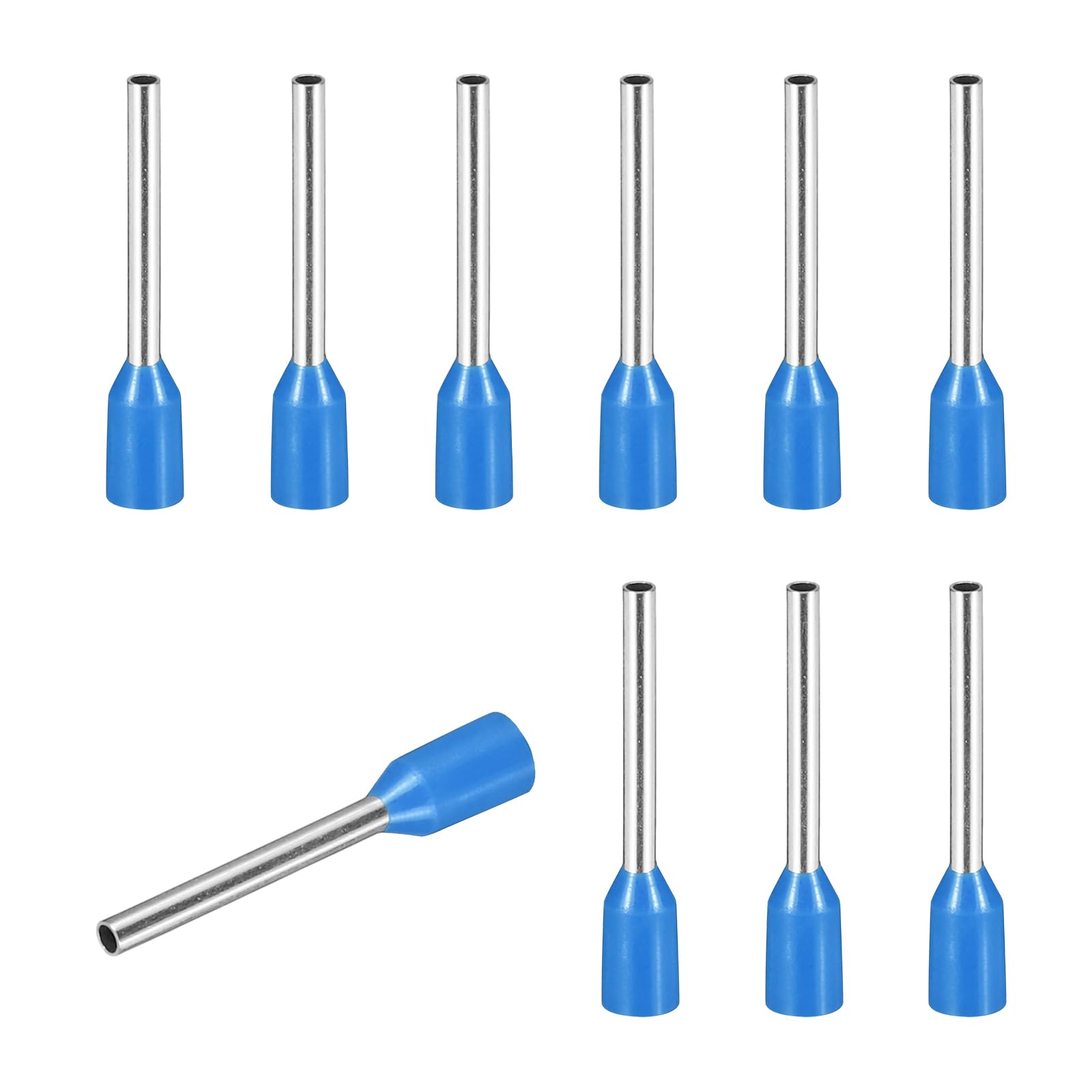 sourcing map 200 Pcs Wire Ferrule Connectors VE0310-28AWG Crimp Copper Ferrules Terminals Connector Insulated Cord End Terminal for Electrical Projects Industrial Chemical Industry, Blue