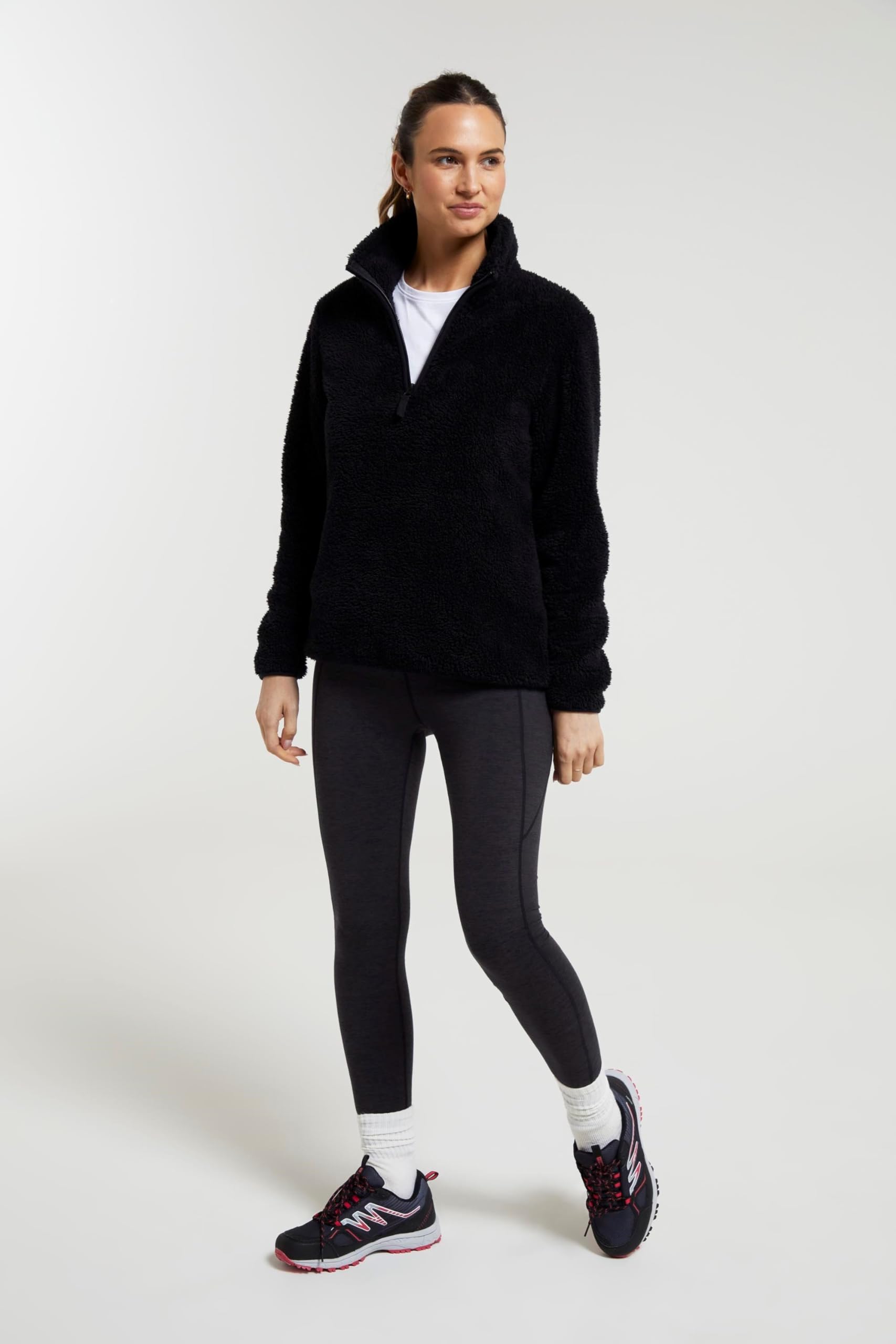 Mountain Warehouse Polaire Teddy pour Femme - Sweat-Shirt Chaud et Confortable, Haut à Demi zippé, Pull léger, Anti-Peluches - Idéal pour l'extérieur, Le Sport, l'hiver