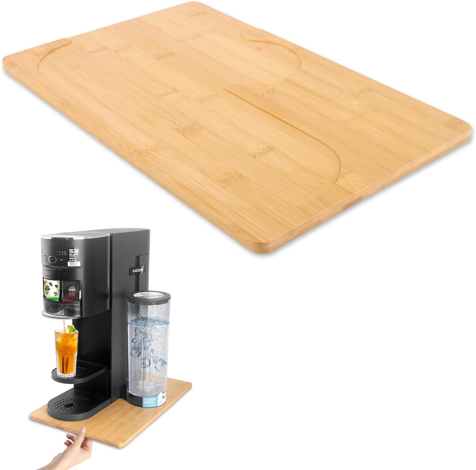 Appliance Slider Tray for Ninja Thirsti Drink System, Soda Maker Bamboo
